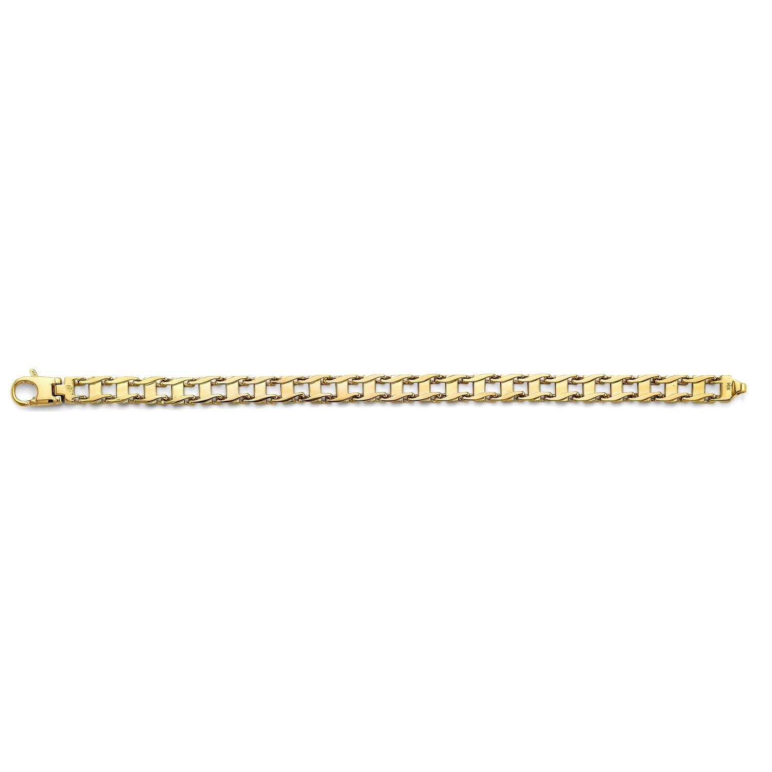 14KY Fancy Rail Link Men's Bracelet