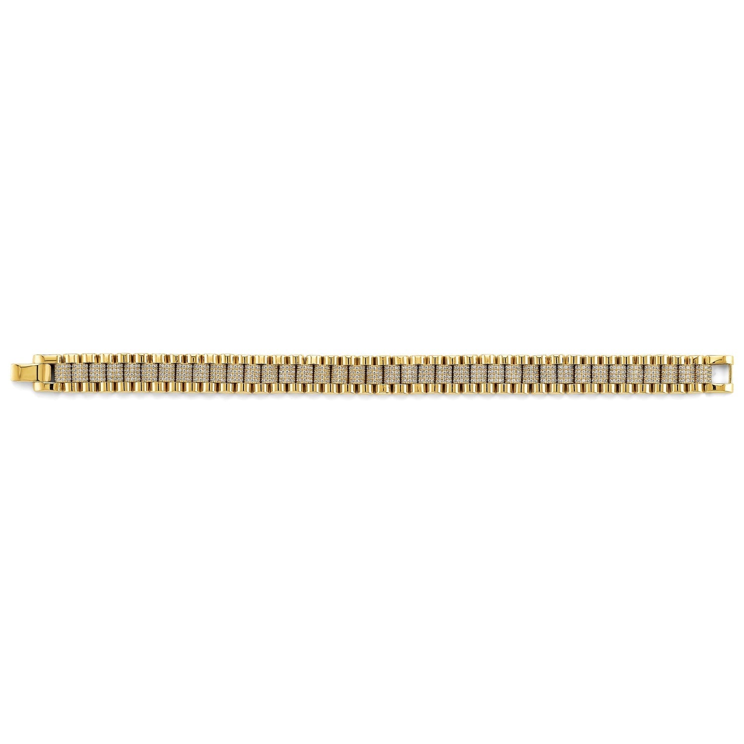 14KY Fancy Rolex Type CZ Bracelet