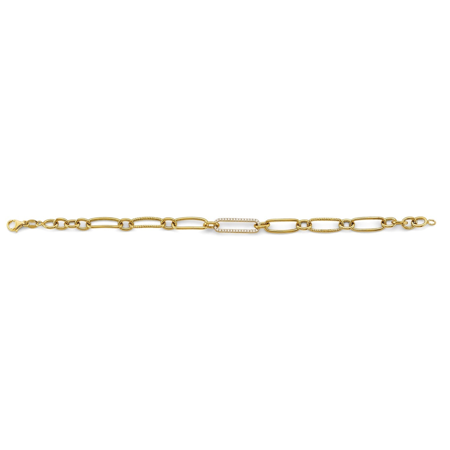 14KY CZ Fancy Link Bracelet