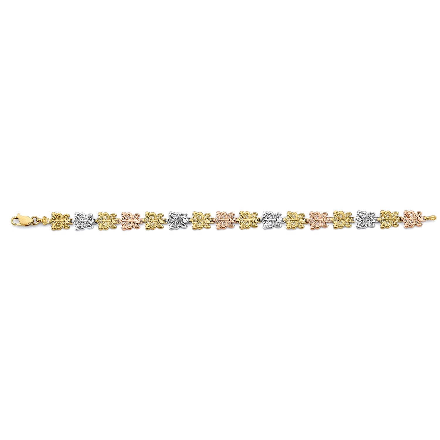 14K 3C Butterfly Bracelet