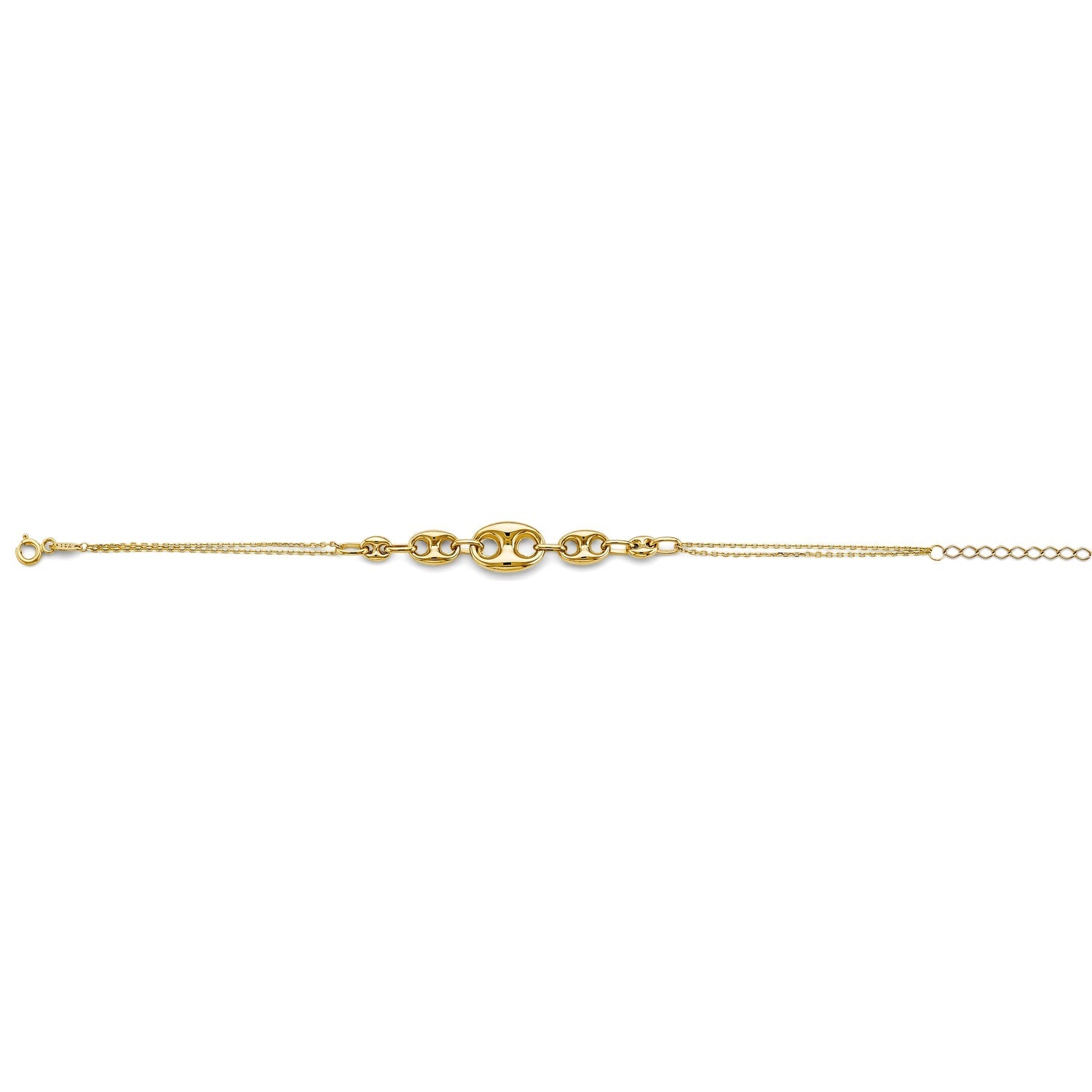 14KY Center Gucci Puff Link Bracelet