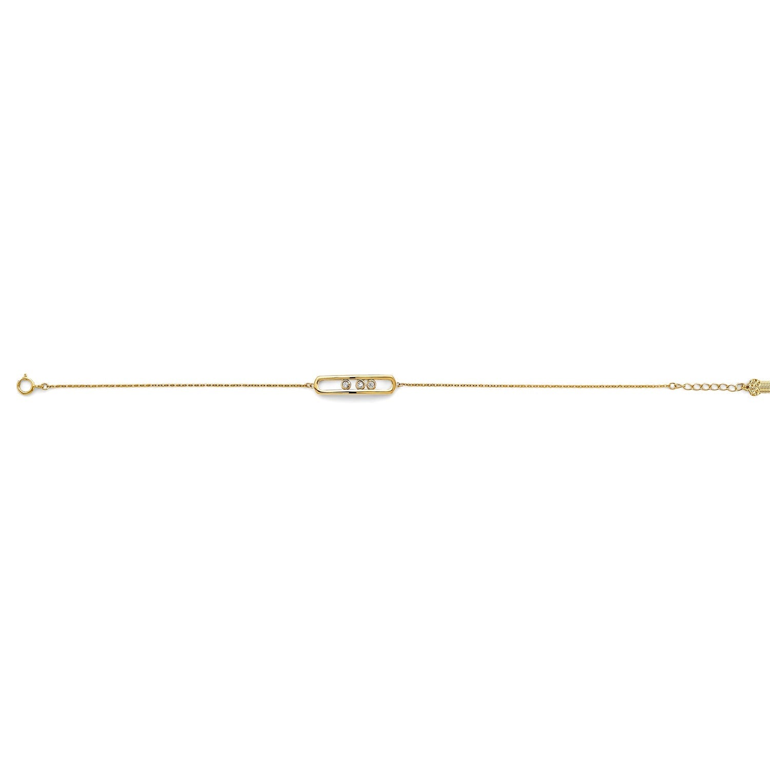 14KY CZ Center ID Bracelet