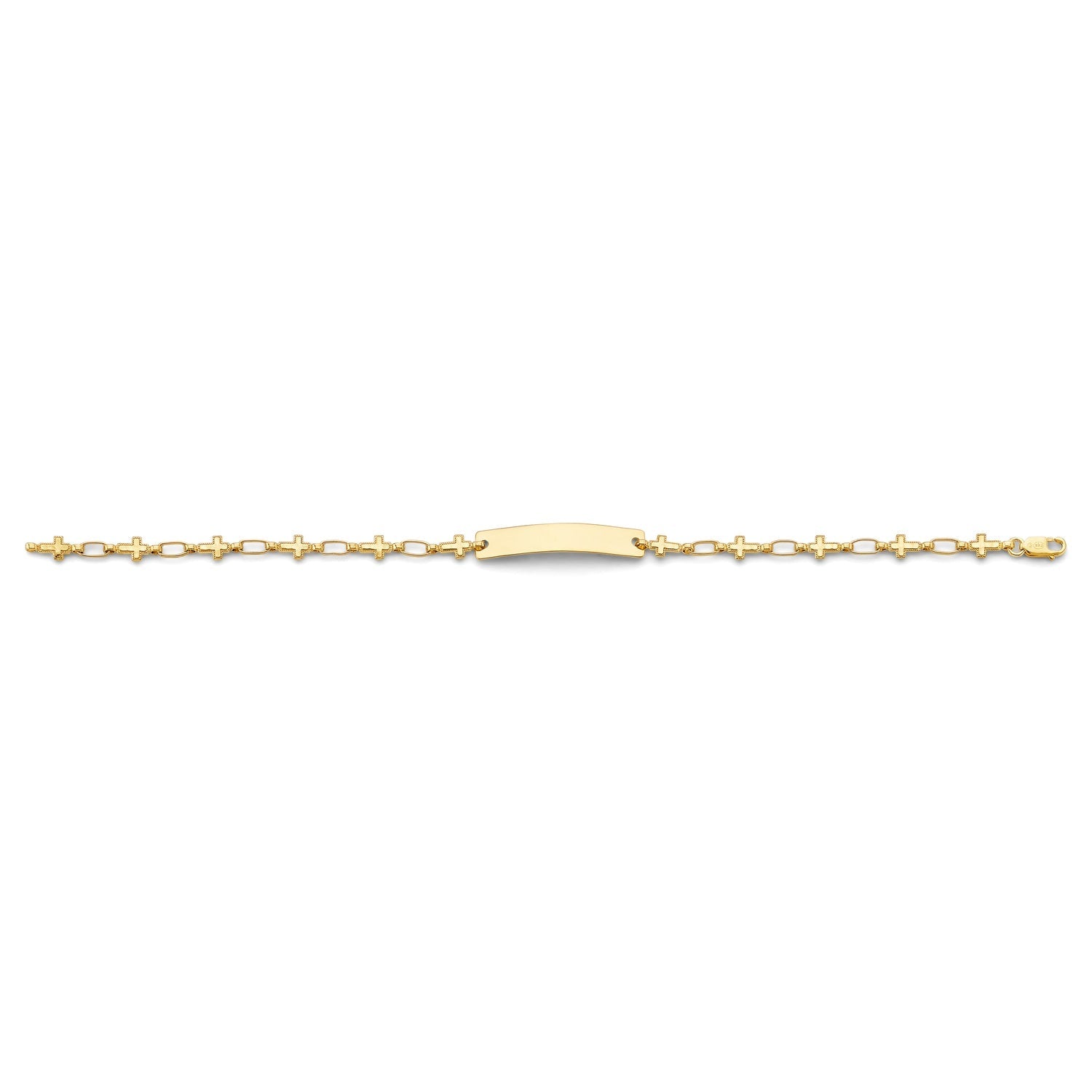 14KY Cross Plain ID Bracelet
