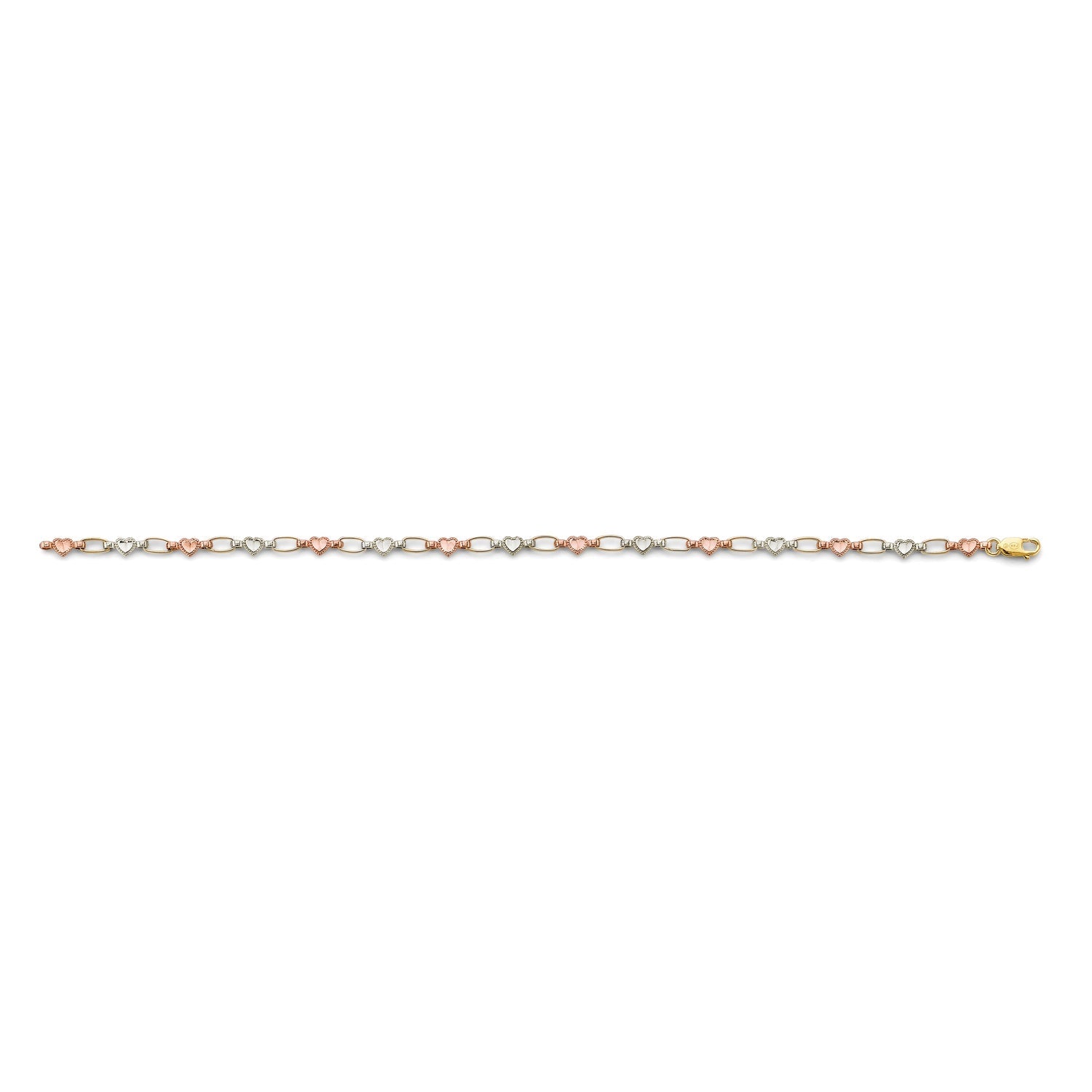 14K 3C Heart Bracelet