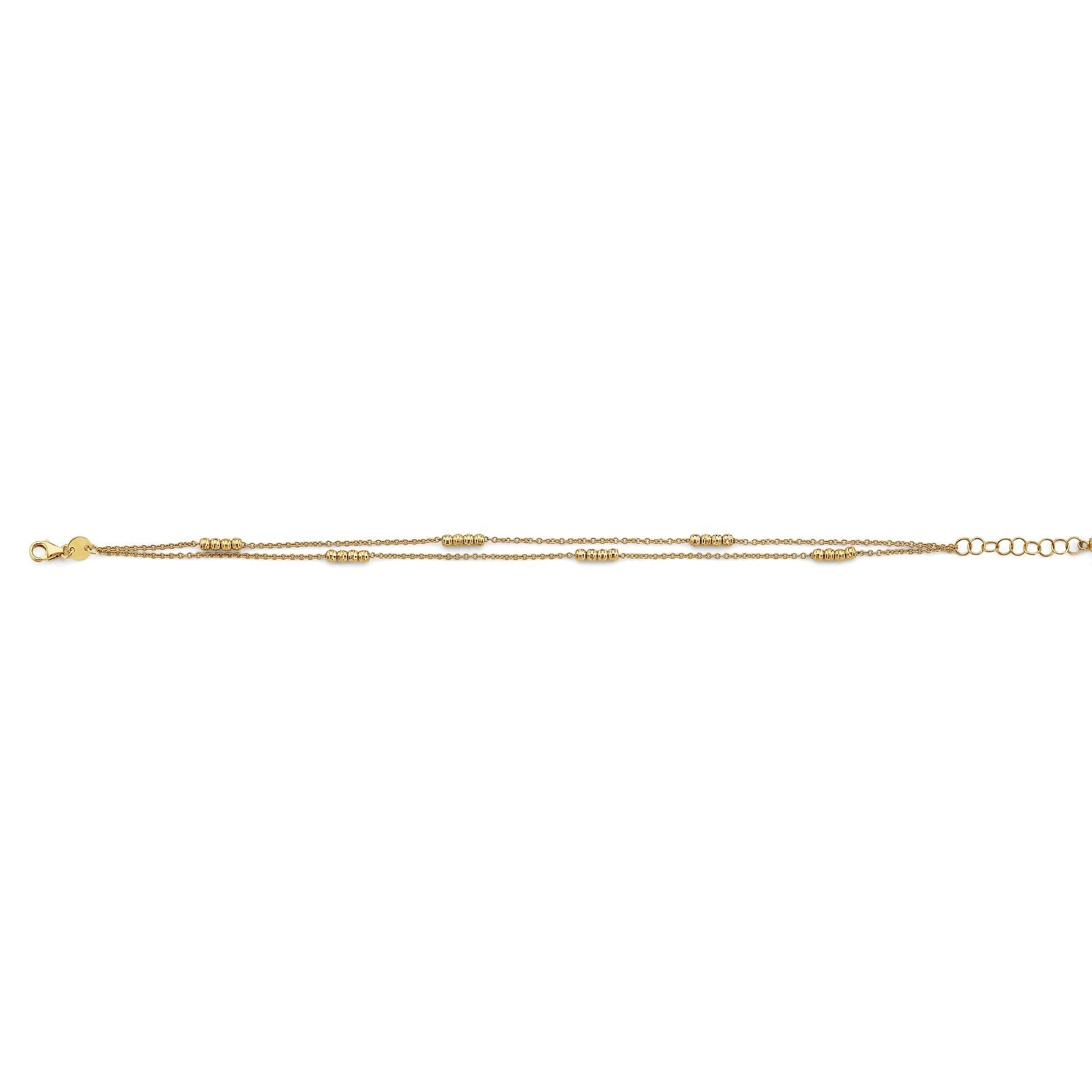 14KY 2 Line Ball Bracelet