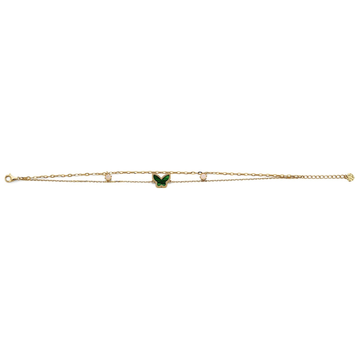 14KY 2 Line Butterfly Bracelet