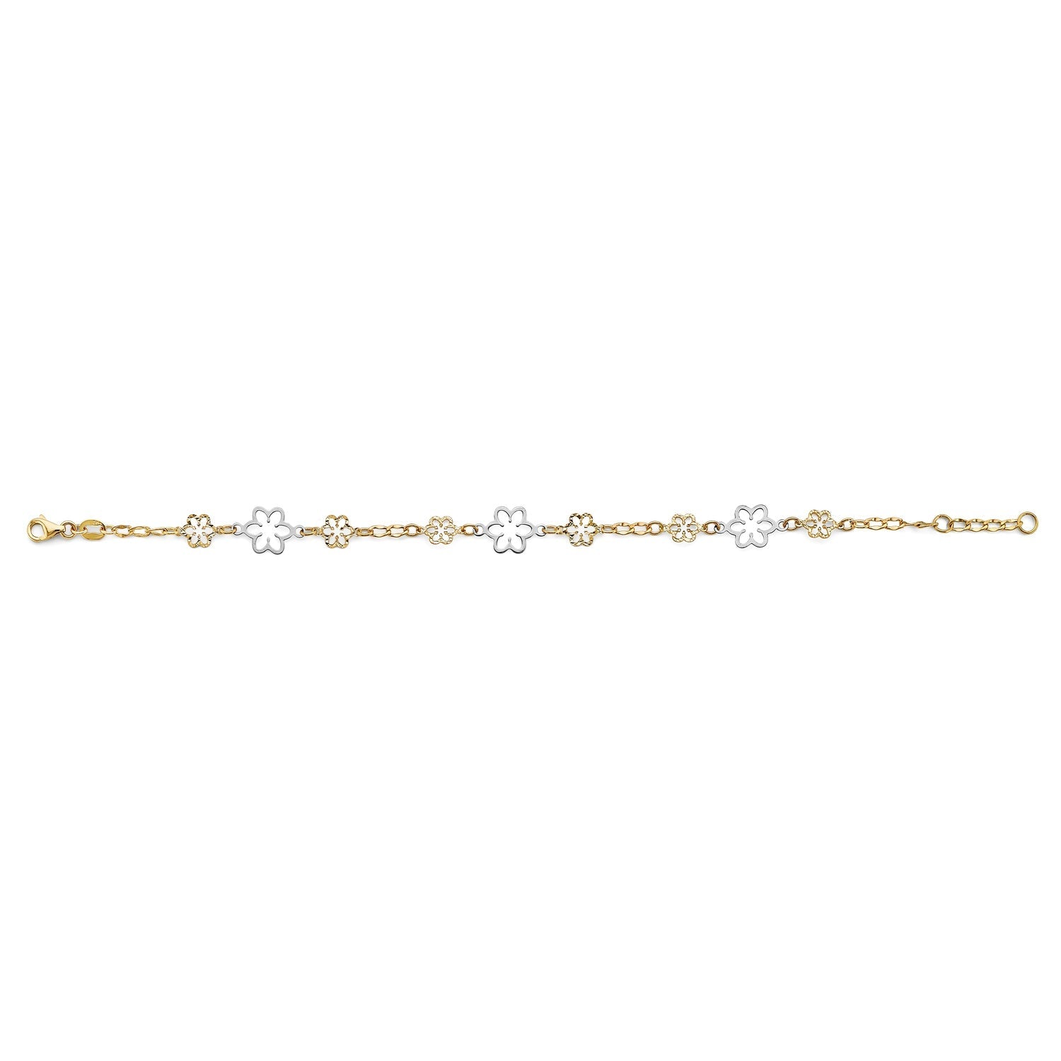 14K 2T Flower Bracelet