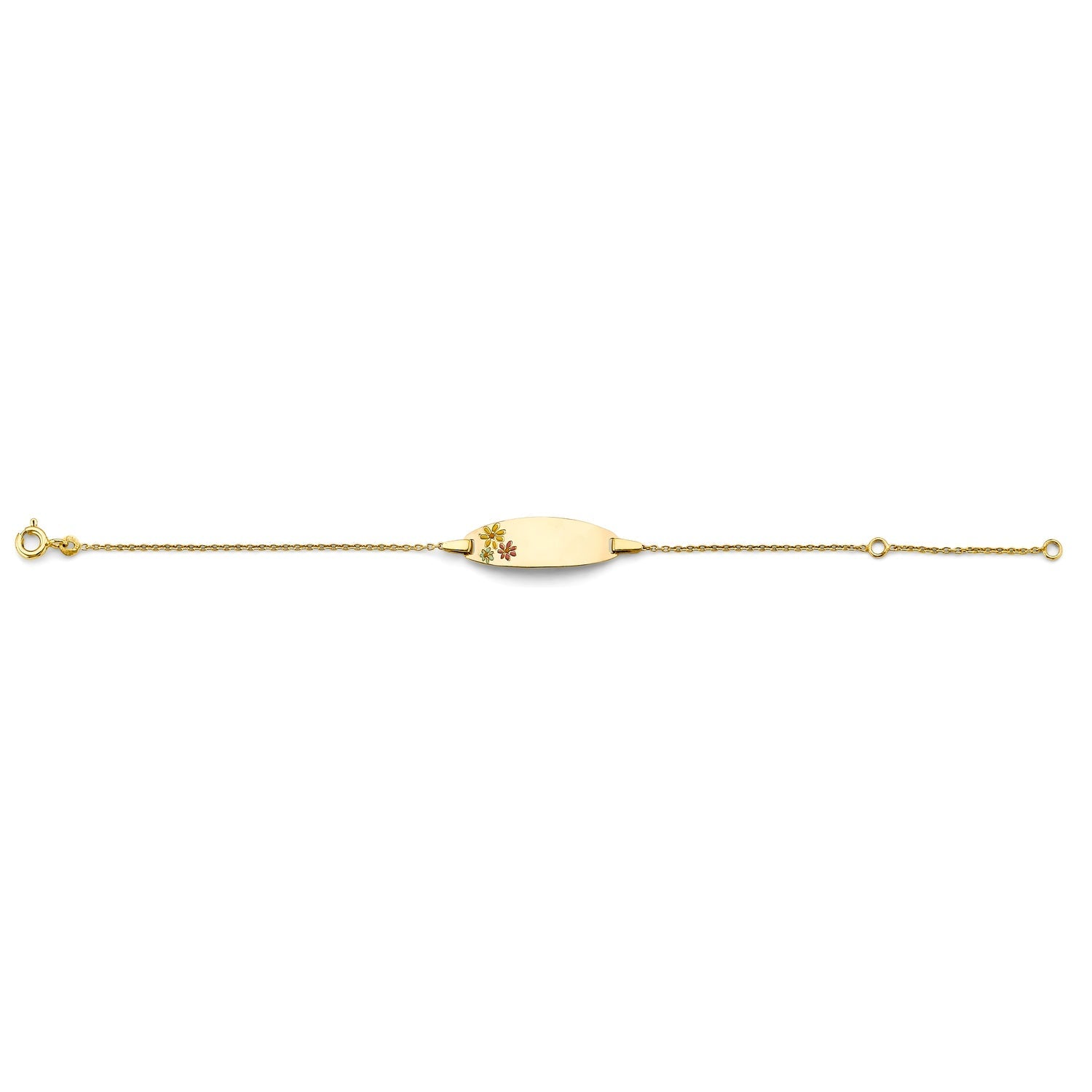 14KY Flower Baby ID Bracelet