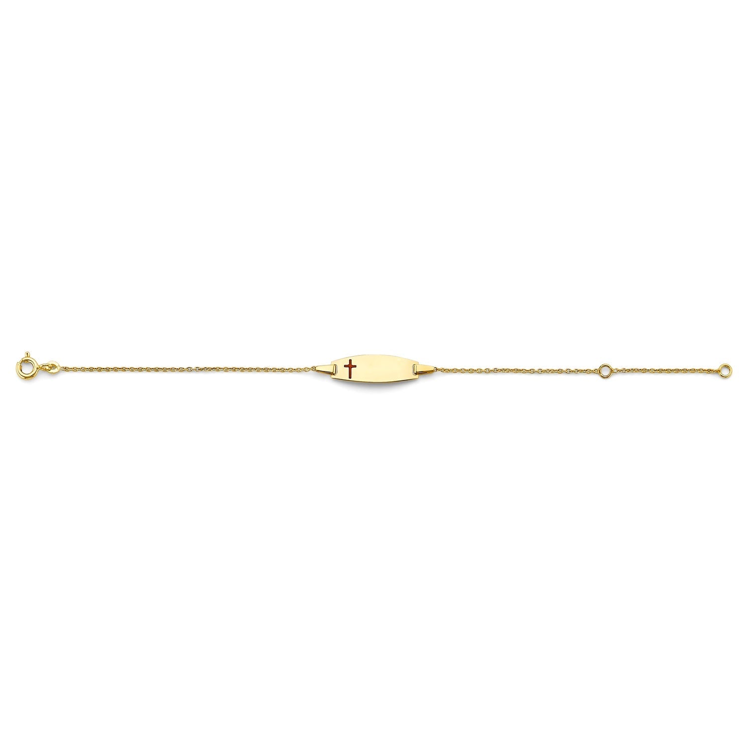 14KY Cross Baby ID Bracelet