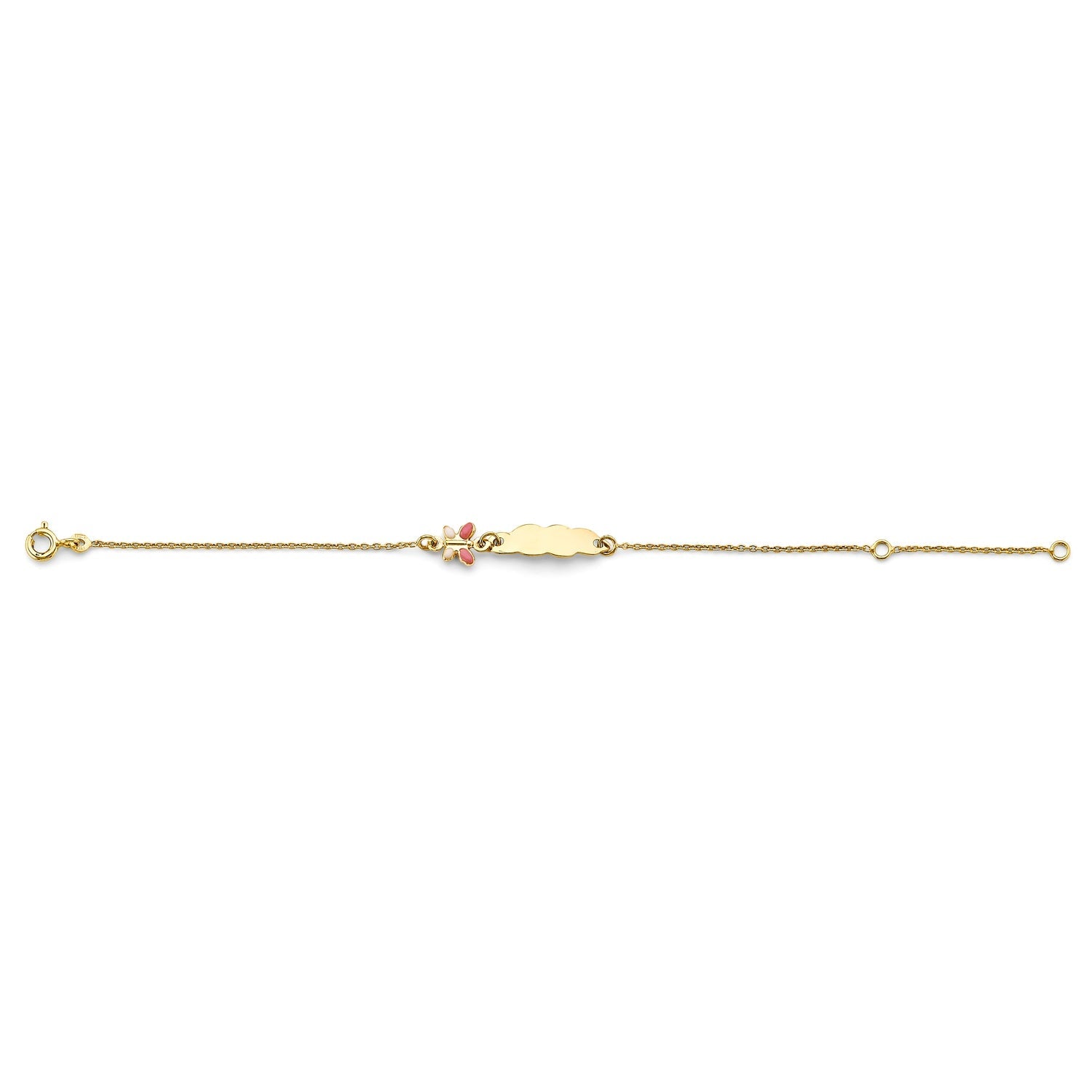 14KY Ename Butterfly Baby ID Bracelet