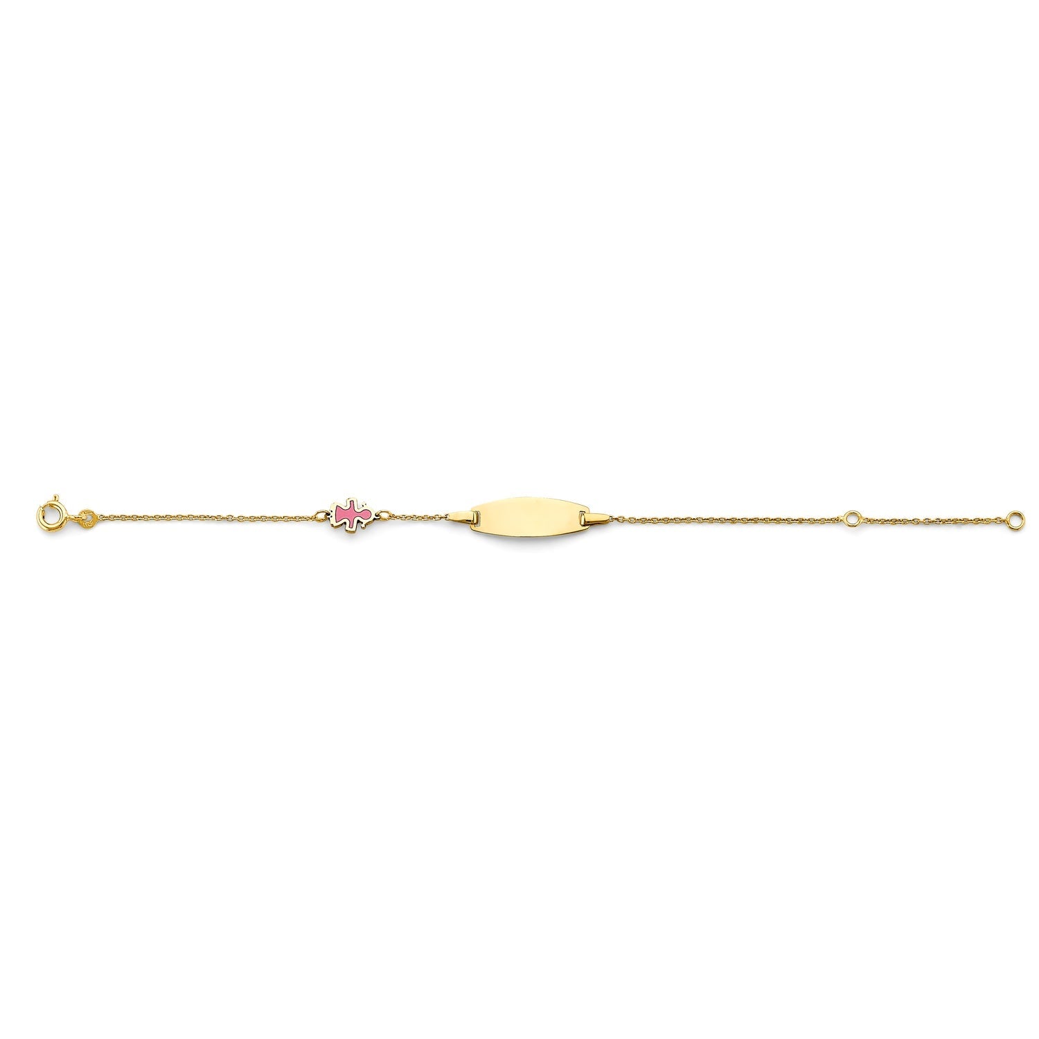 14KY Enamel Girl Baby ID Bracelet