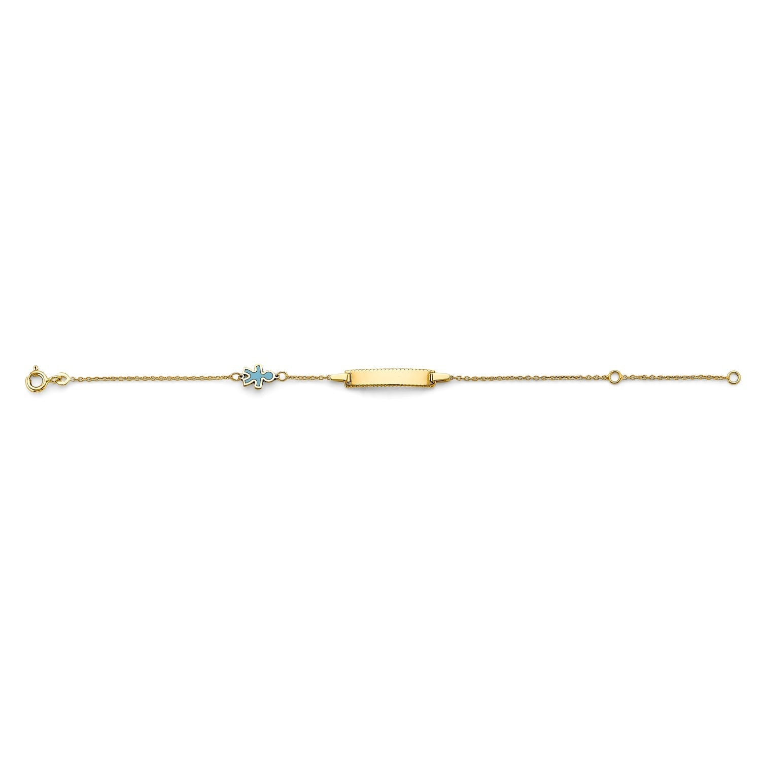 14KY Enamel Boy Baby ID Bracelet