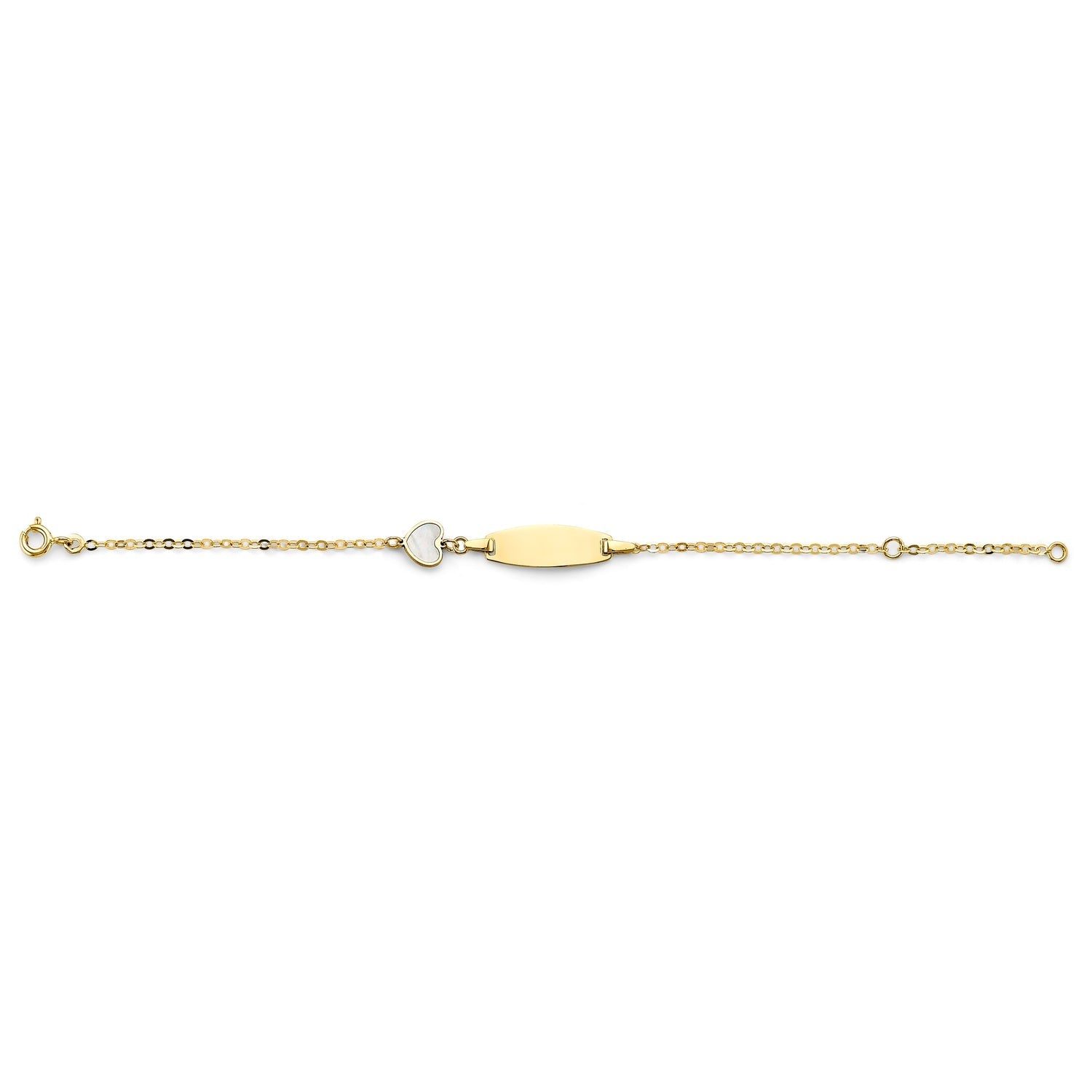 14KY MOP Heart Baby ID Bracelet