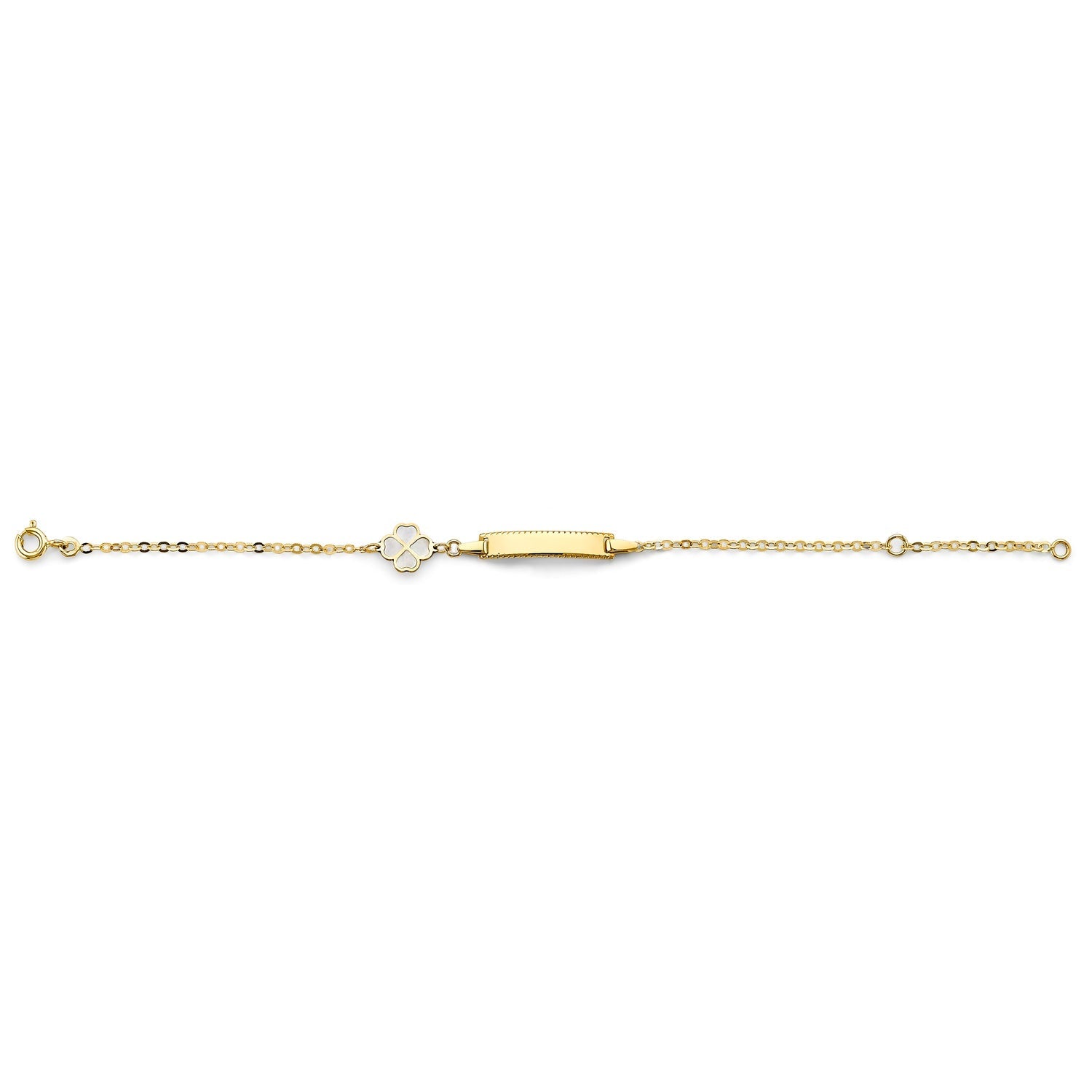 14KY MOP Clover Baby ID Bracelet