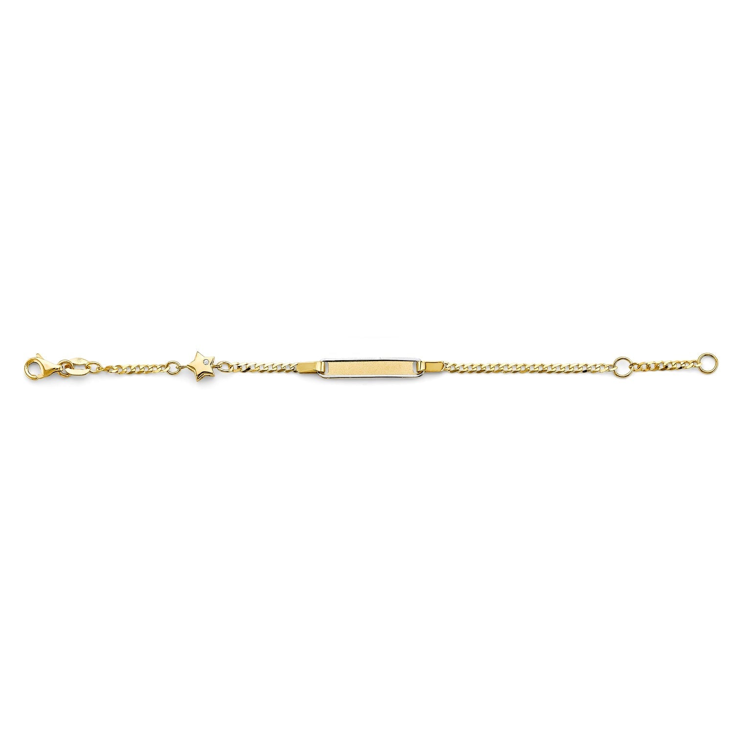 14K 2T CZ Baby ID w/ Star Bracelet