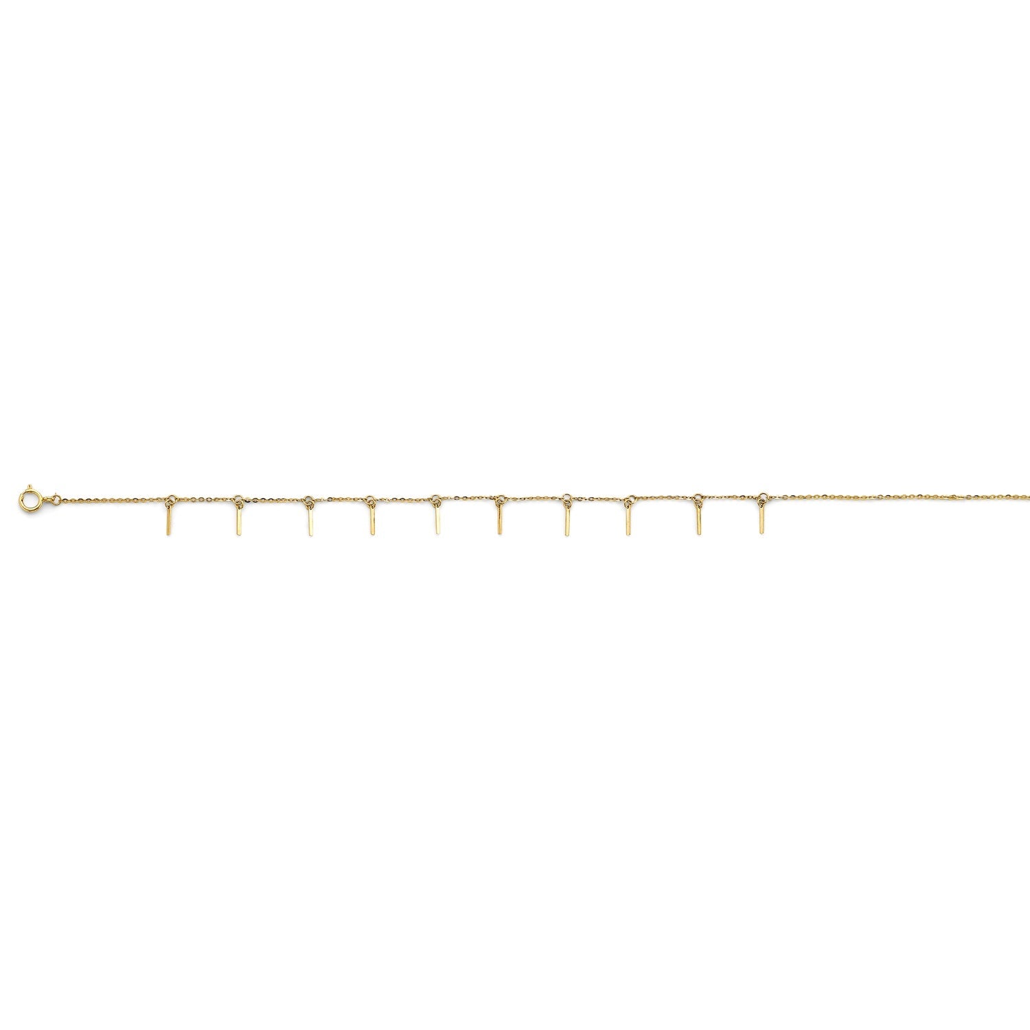 14KY Bar Charm Light Anklet (9+1)