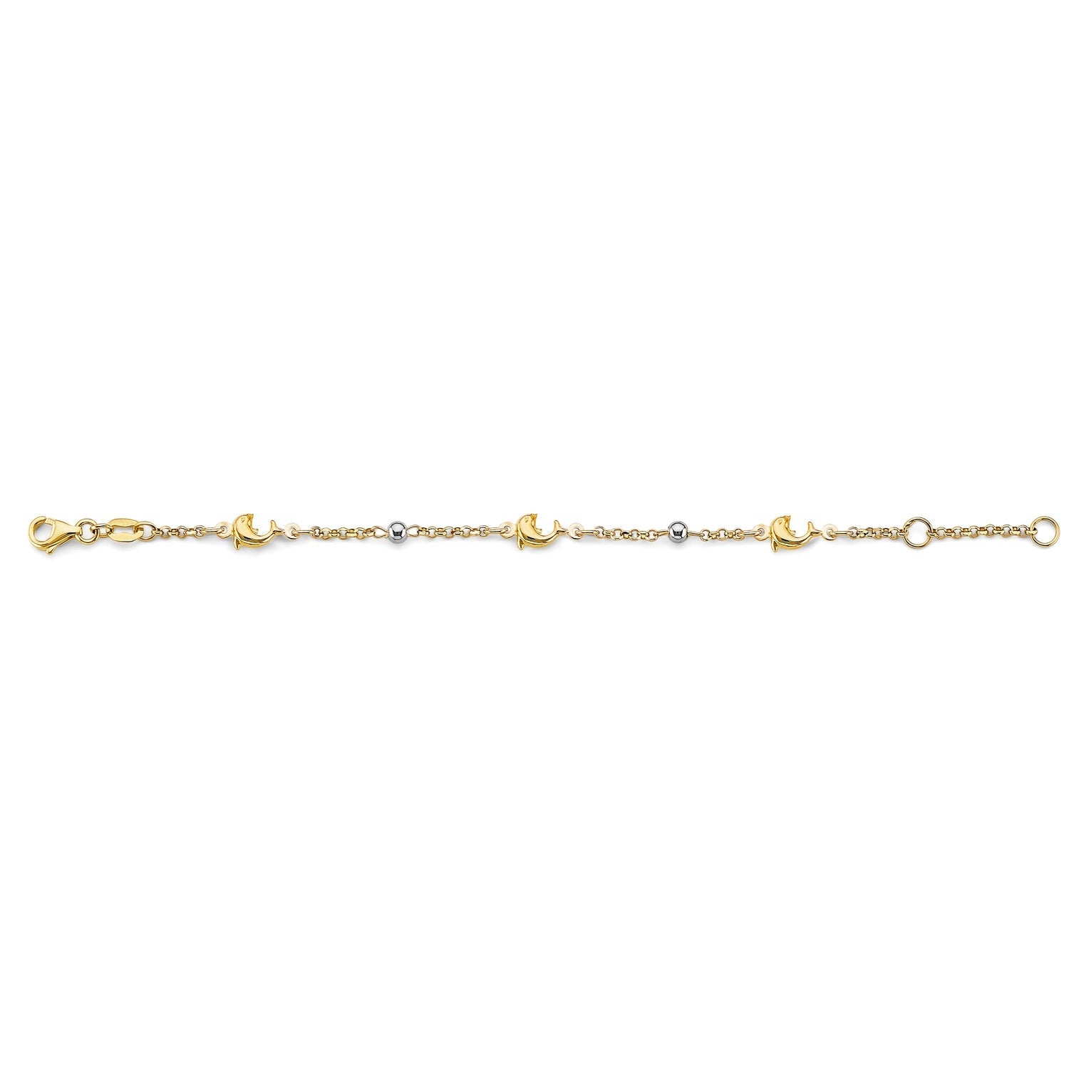 14K 2T Dolphin Baby Bracelet