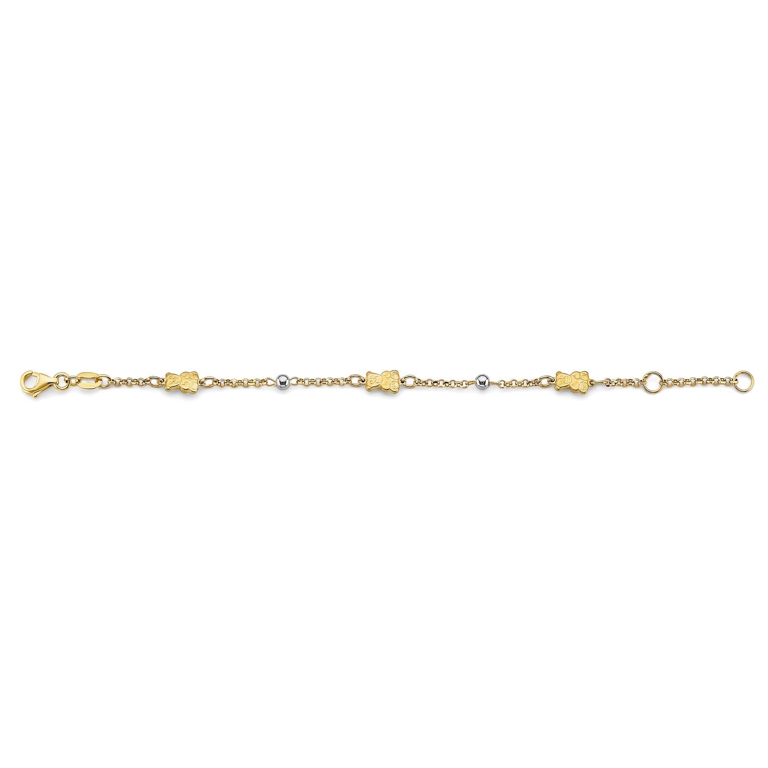 14K 2T Teddy Bear Baby Bracelet