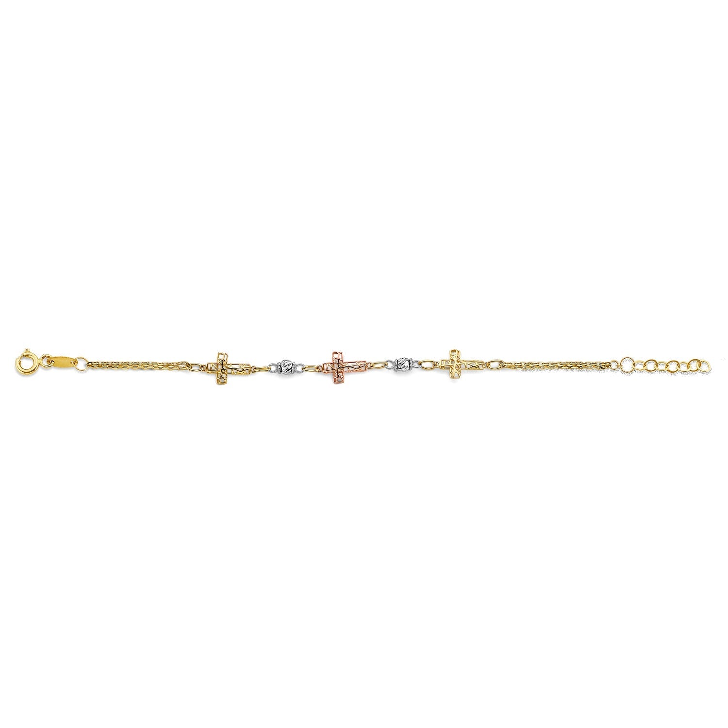 14K 3C Cross Baby Bracelet