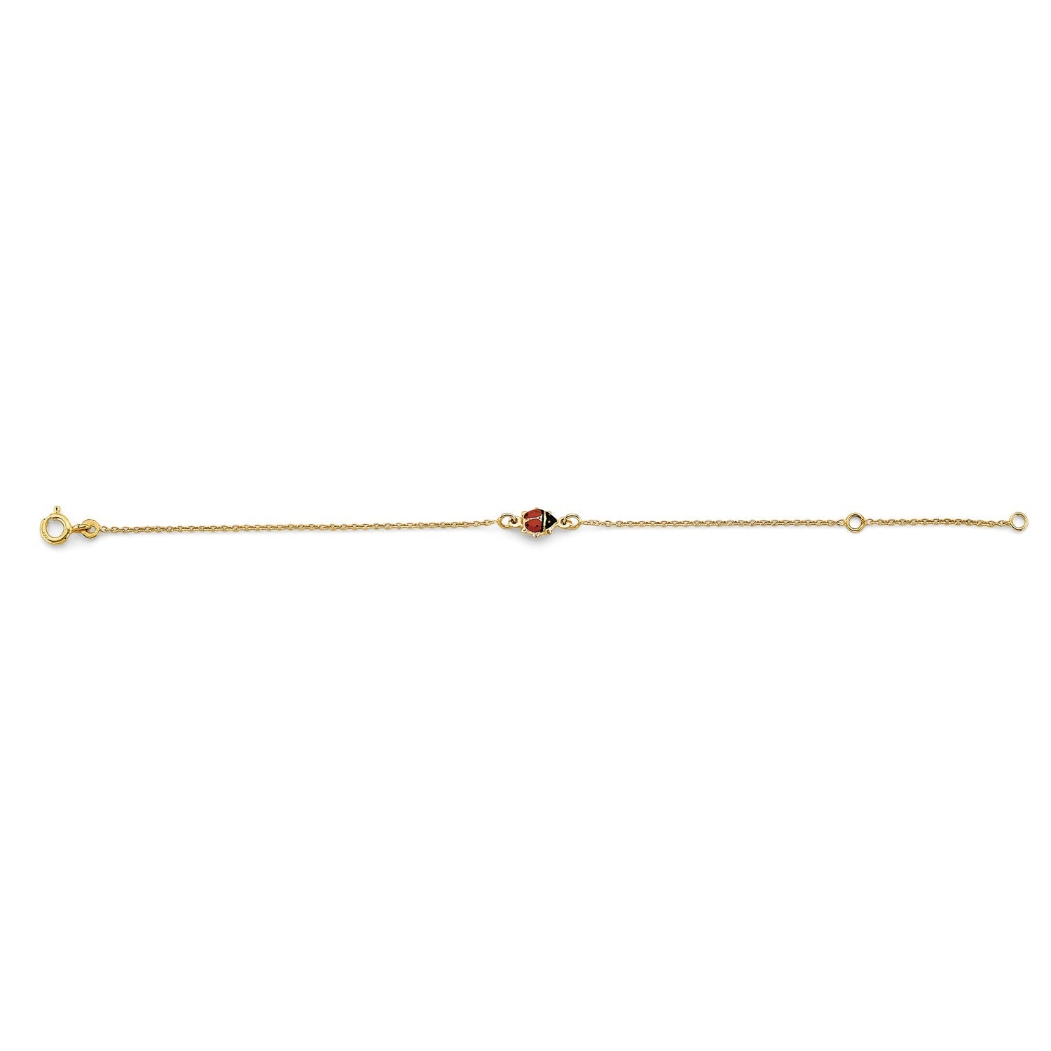14KY Lady Bug Center Baby Bracelet