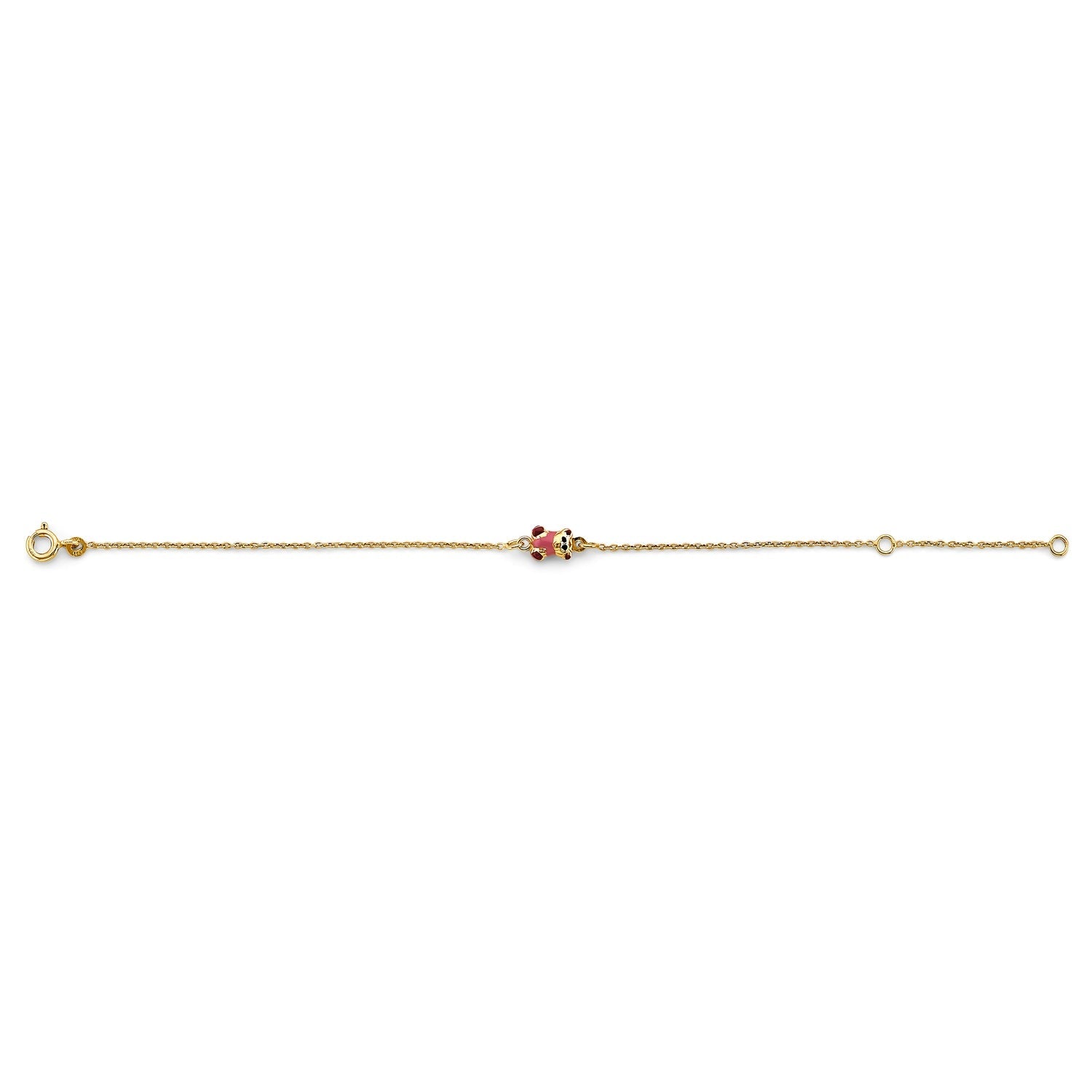 14KY Teddy Bear Center Baby Bracelet