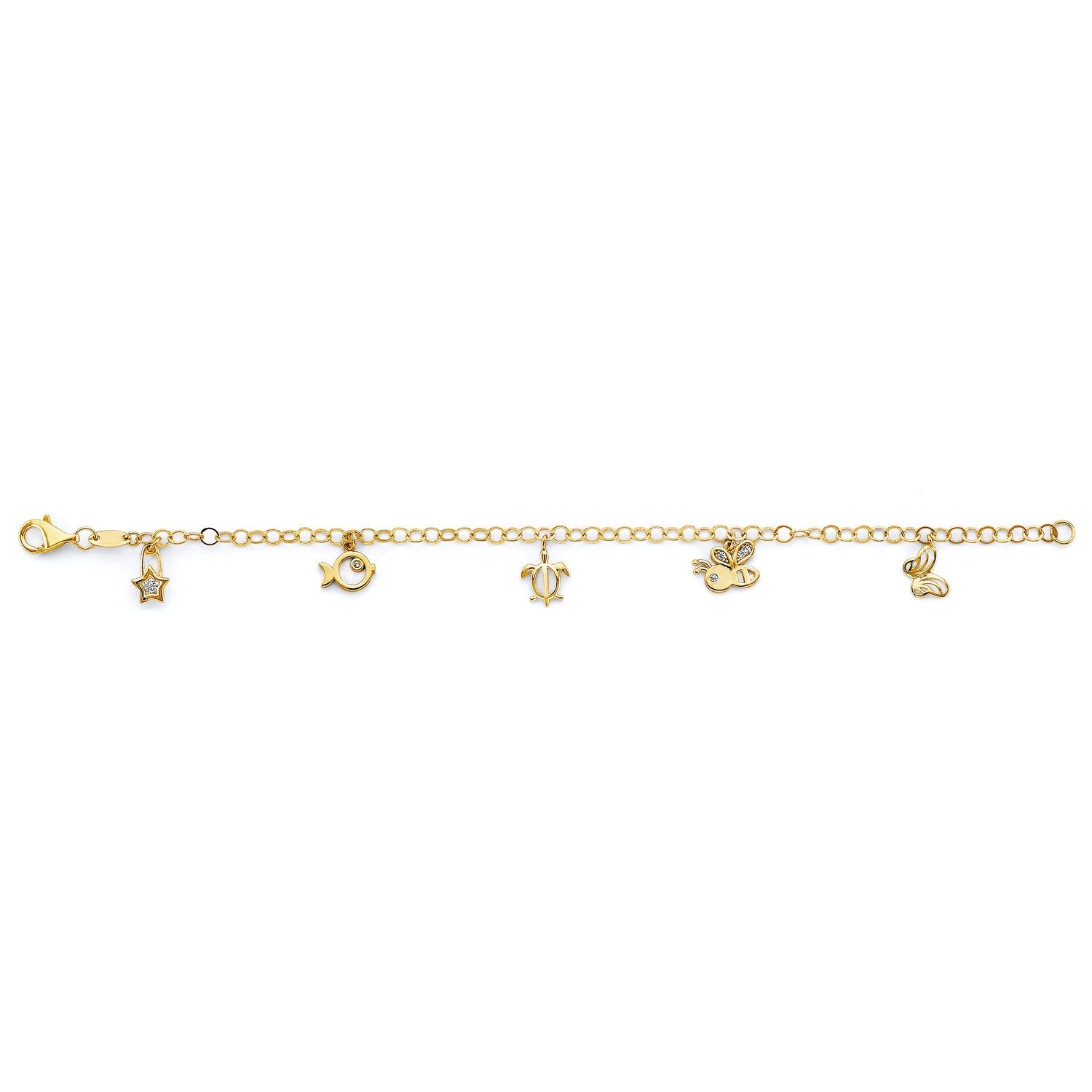 14KY Charm CZ Baby Bracelet