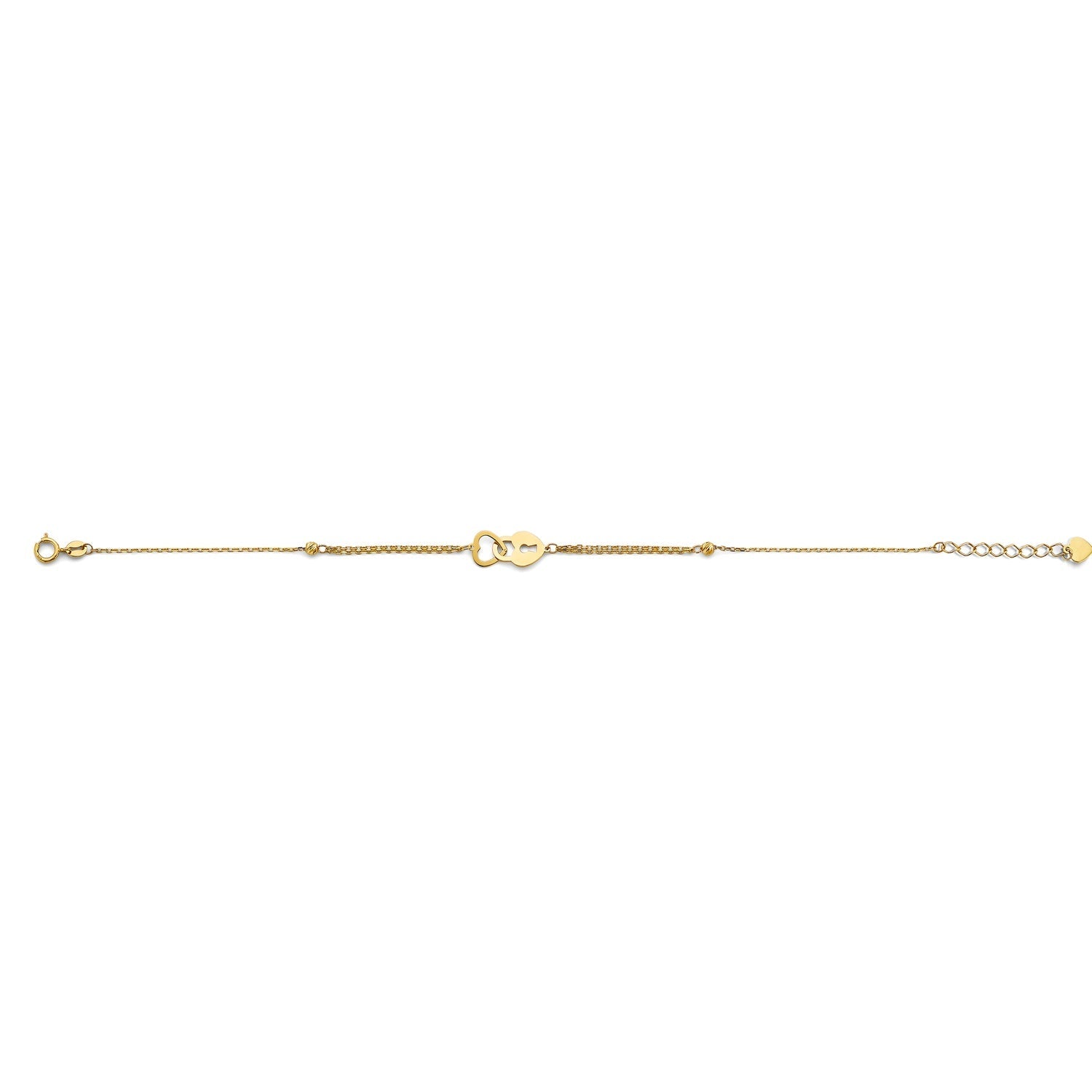 14K 2T Ball & Cross Light Bracelet