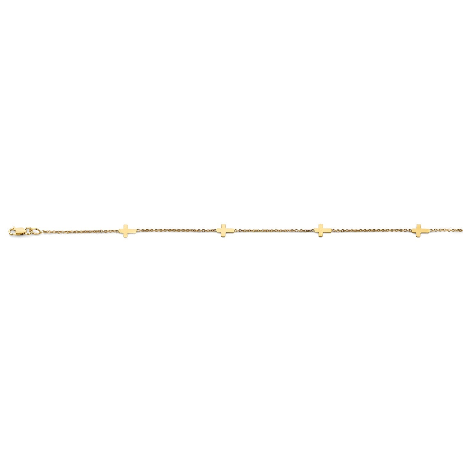 14KY Light Cross Anklet (9+1)