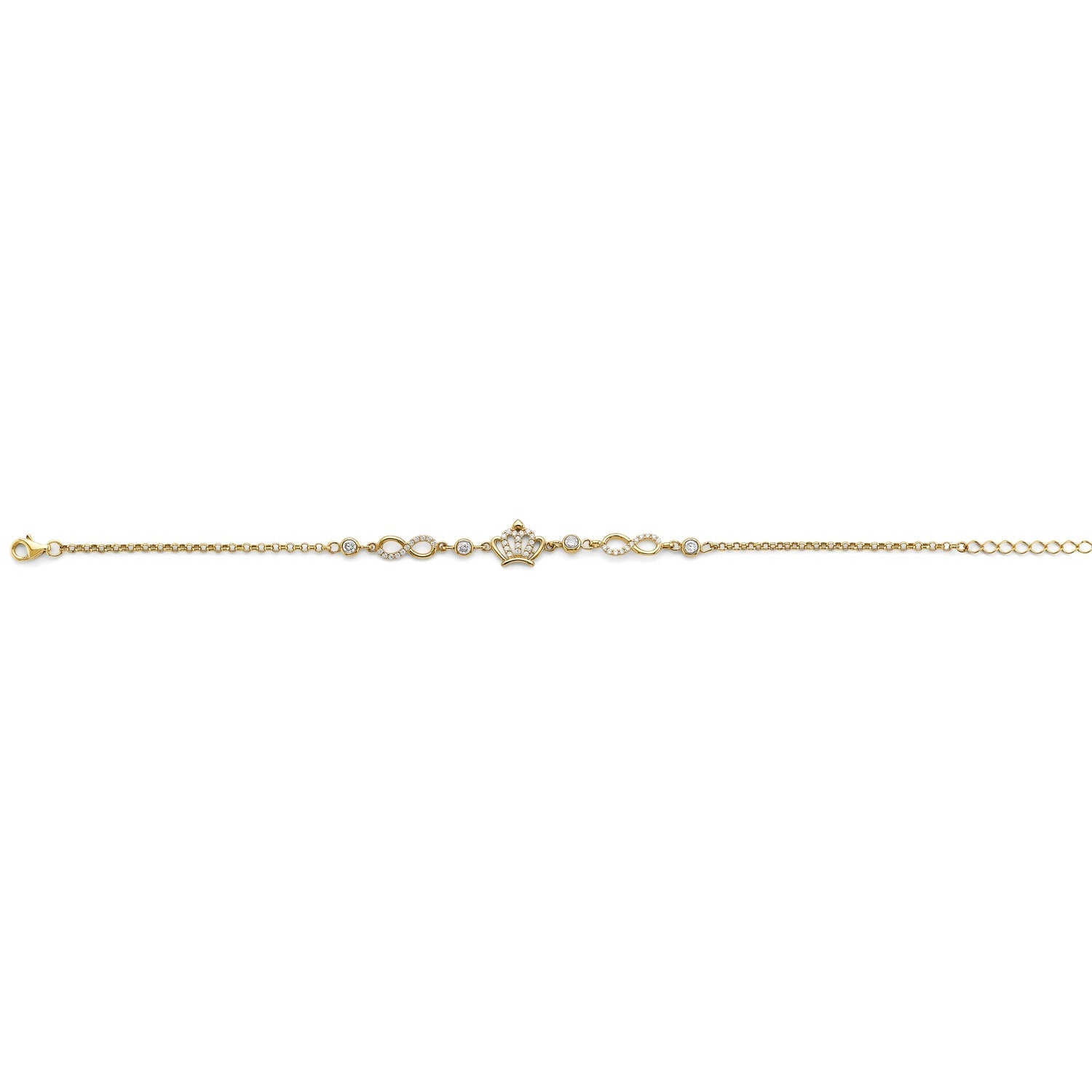 14KY Crown & Infiniti CZ Bracelet