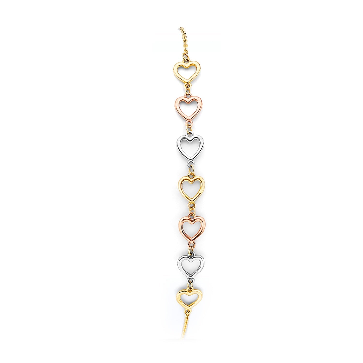 14K 3C Heart Friendship Bracelet