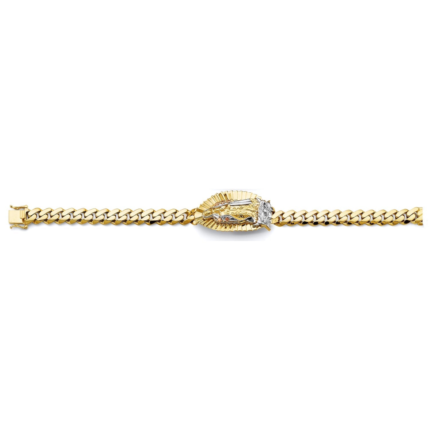 14K 3C Cuban Link Guadalupe ID Bracelet