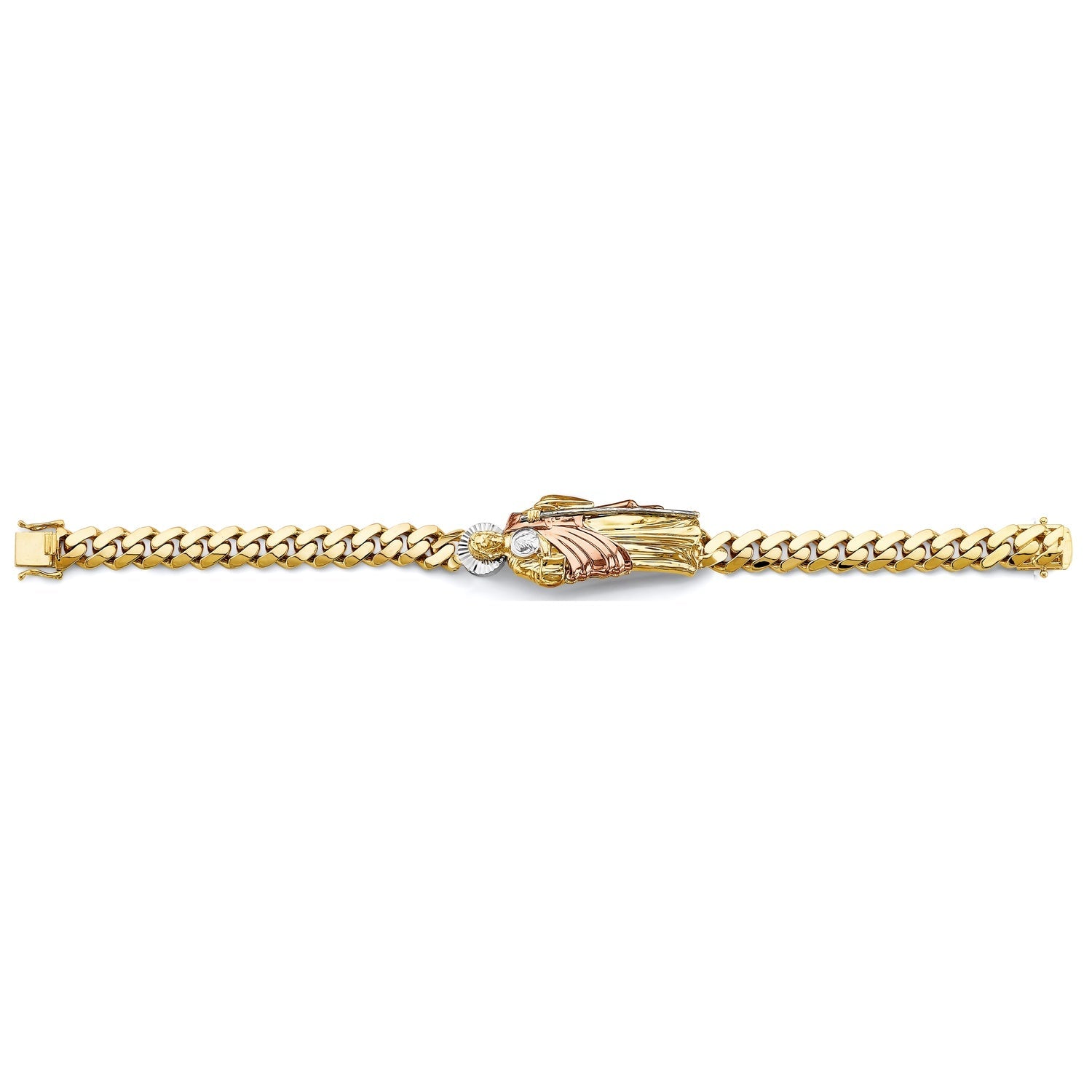 14K 3C Cuban Link St. Jude ID Bracelet