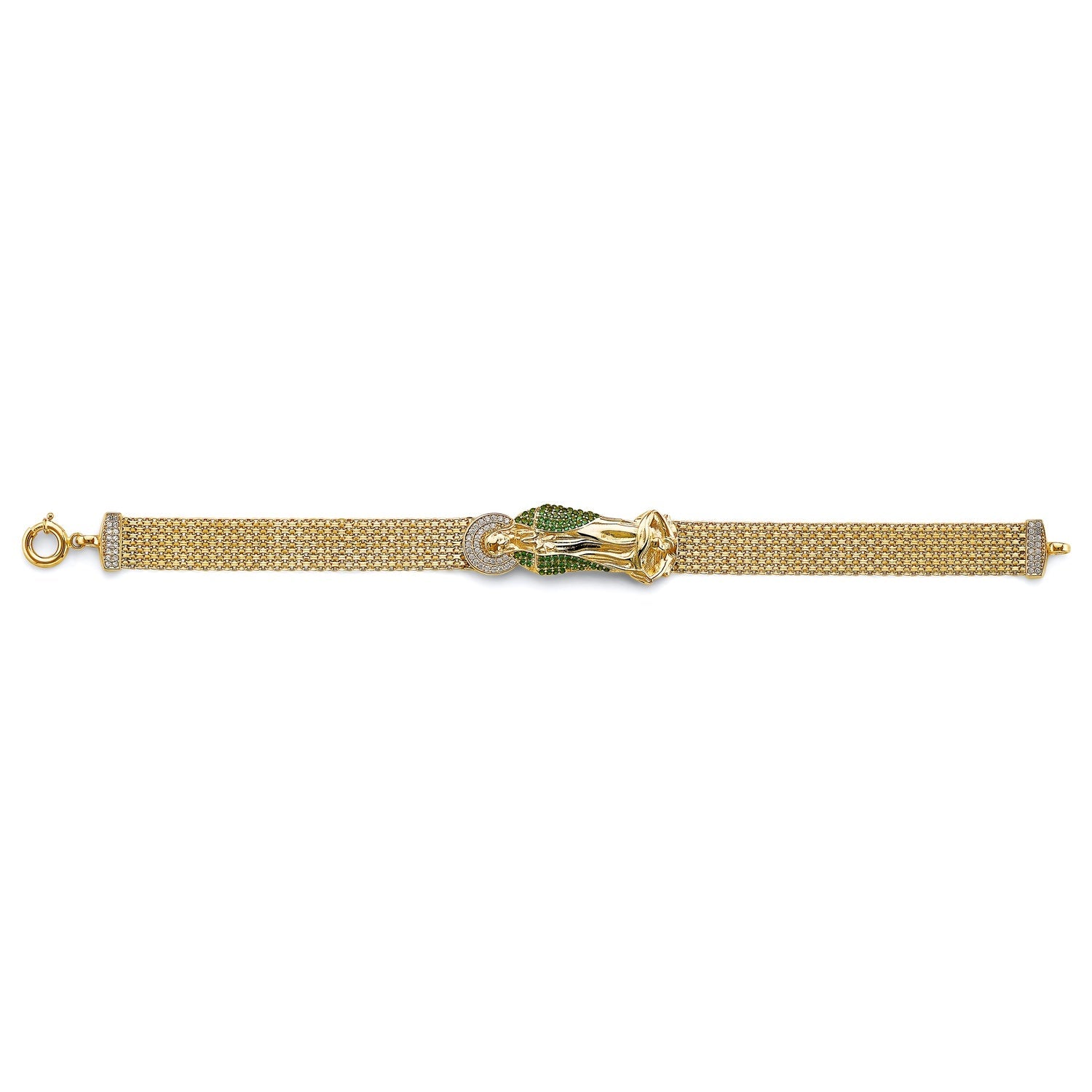 14K 2T Bismark CZ Guadalupe ID Bracelet