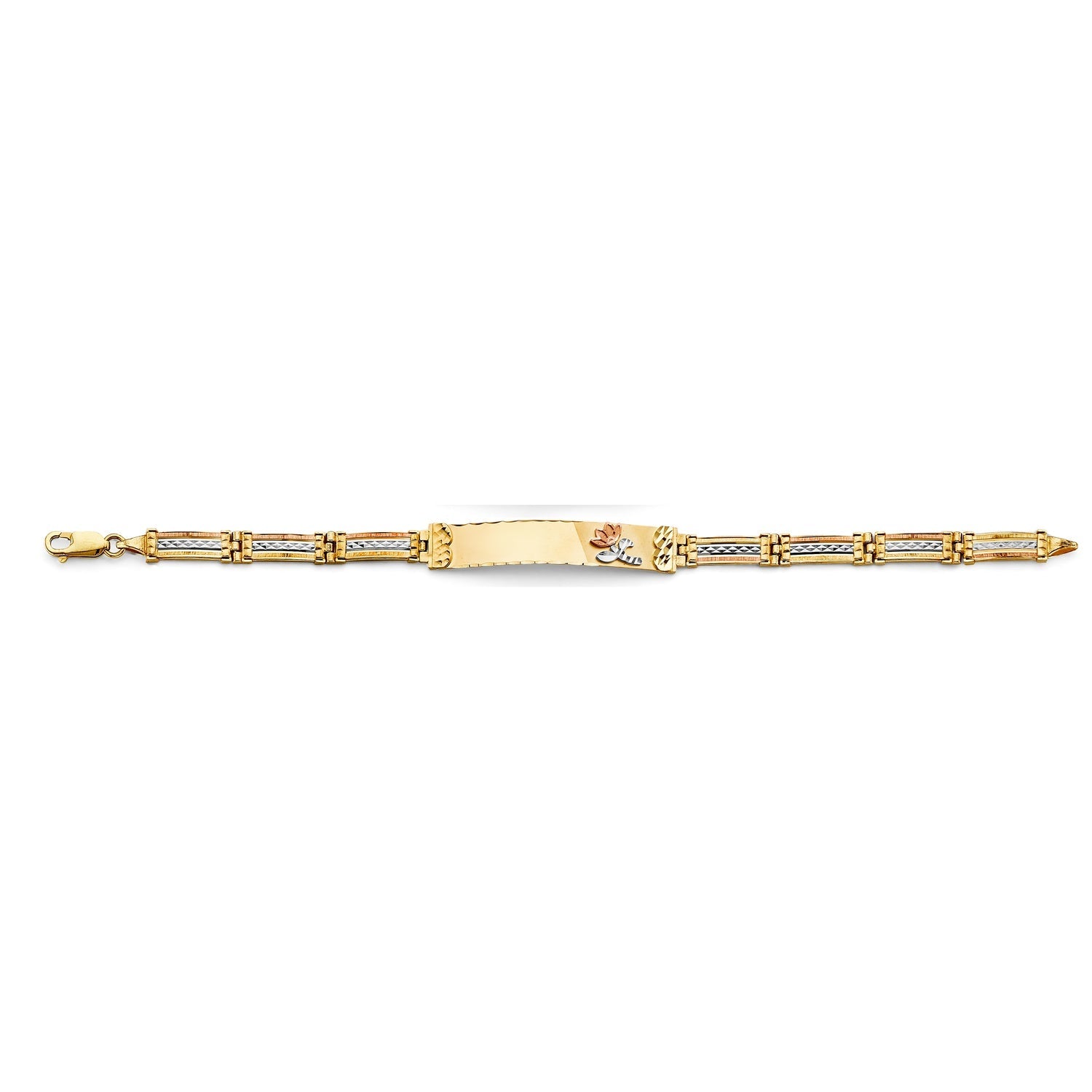 14K 3C Flower ID Bracelet