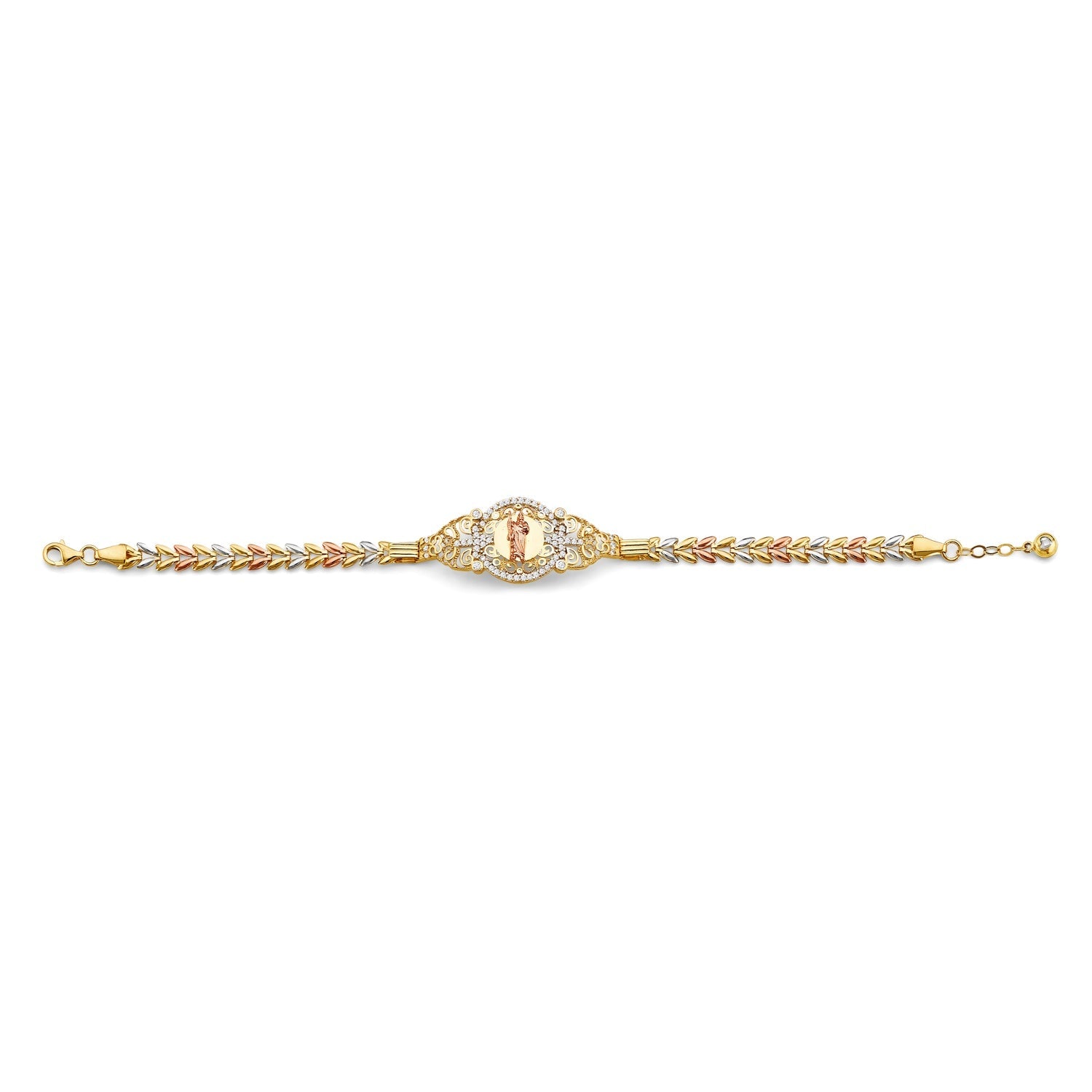 14K 3C St. Jude ID CZ Bracelet