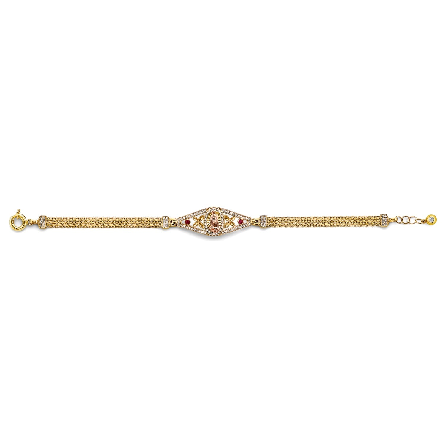 14K 3C Guadalupe ID CZ Bracelet