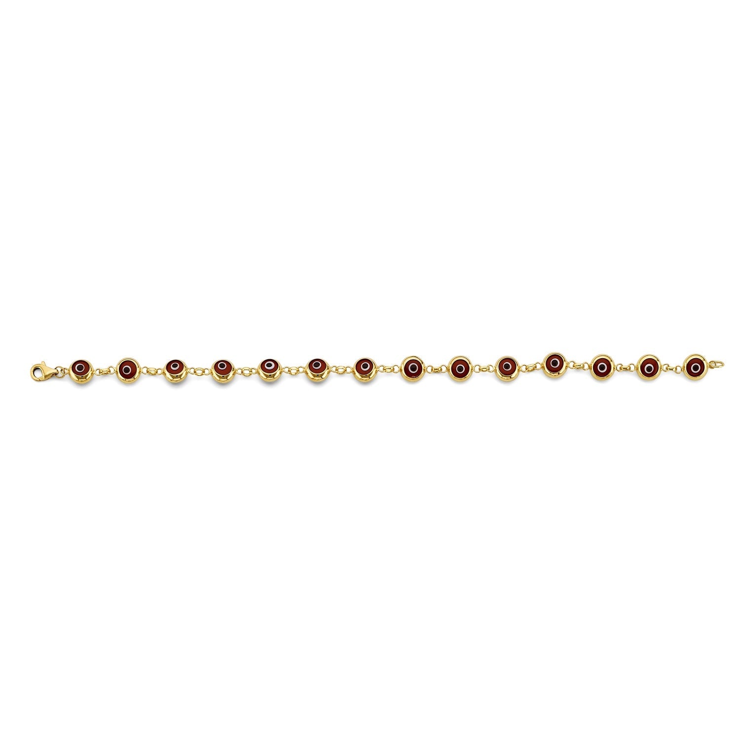 14KY Red Evil Eye Bracelet