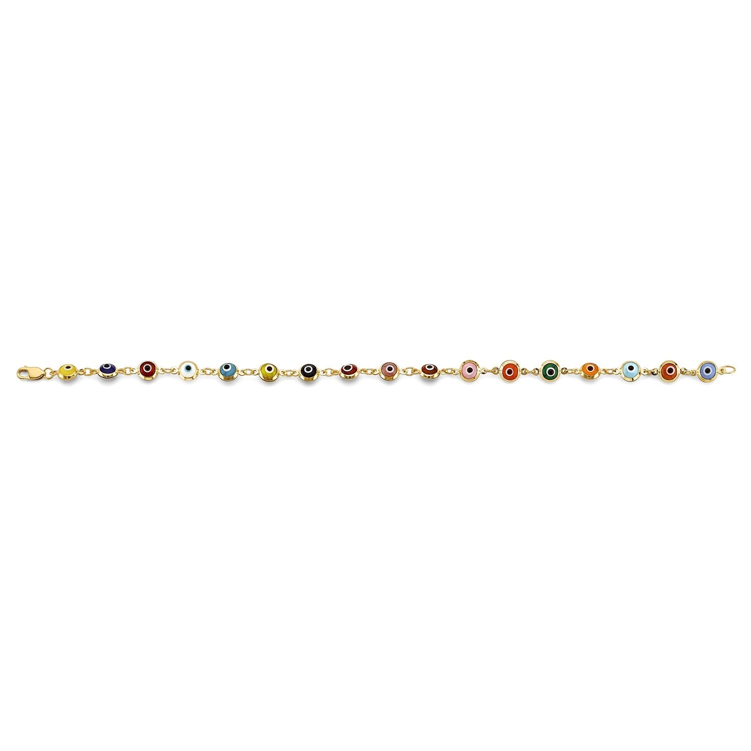 14KY Multi Color Evil Eye Br