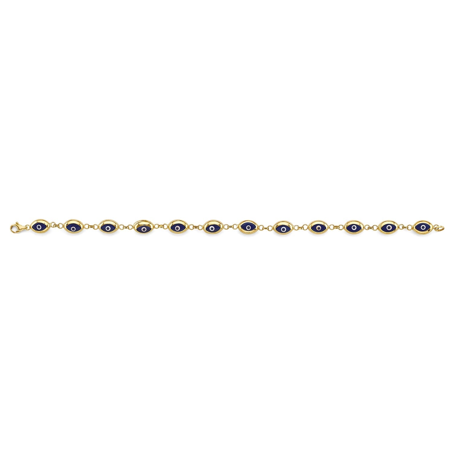 14KY Blue Evil Eye Bracelet