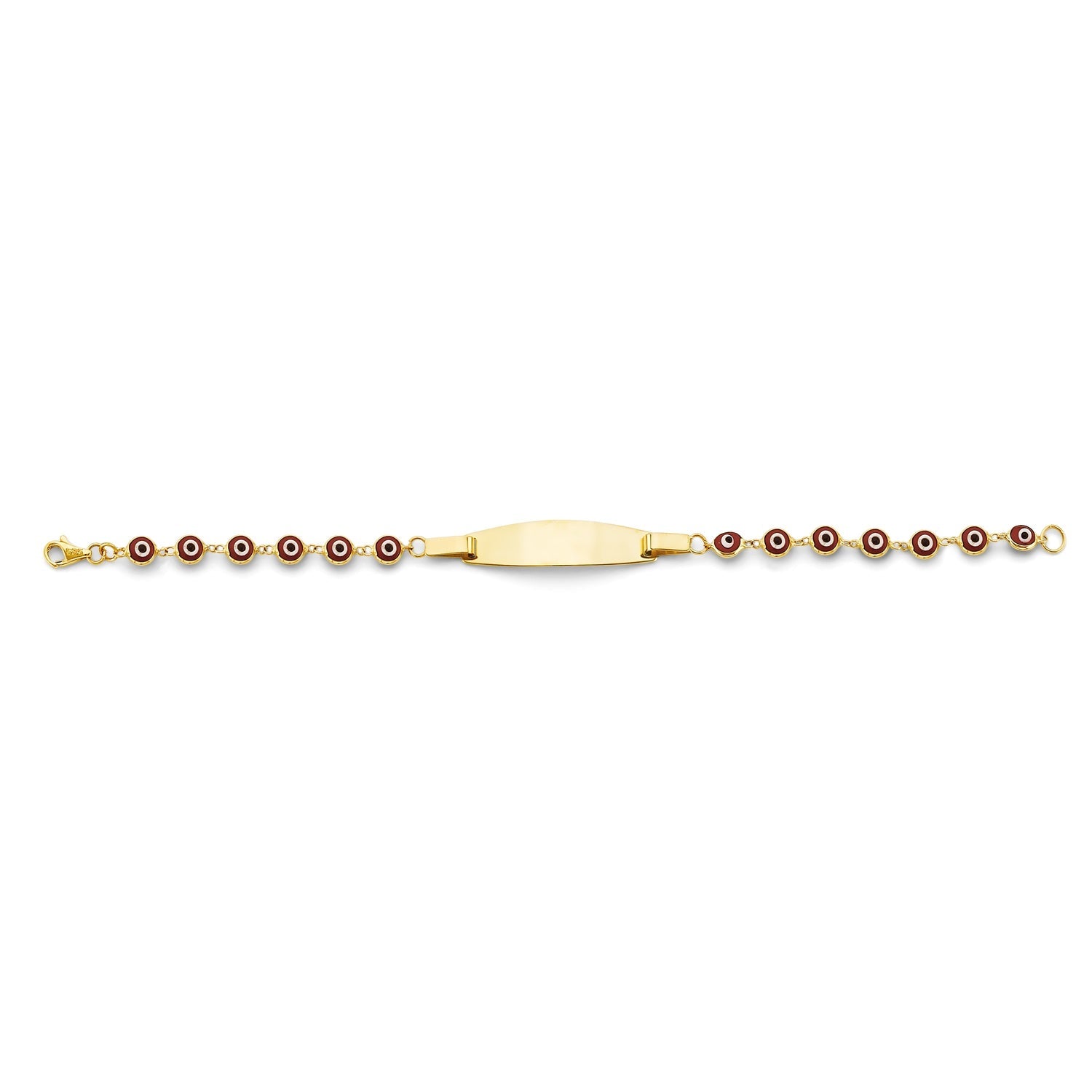 14KY Red Evil Eye Baby ID Bracelet