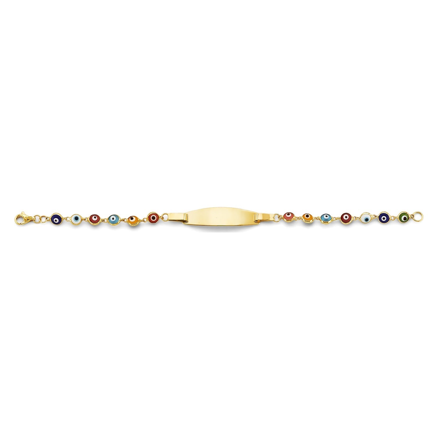 14KY Mixed Color Evil Eye Baby ID Bracelet