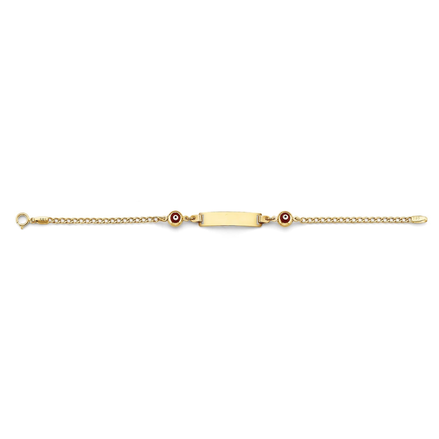 14KY Baby ID Bracelet w/ Evil Eye