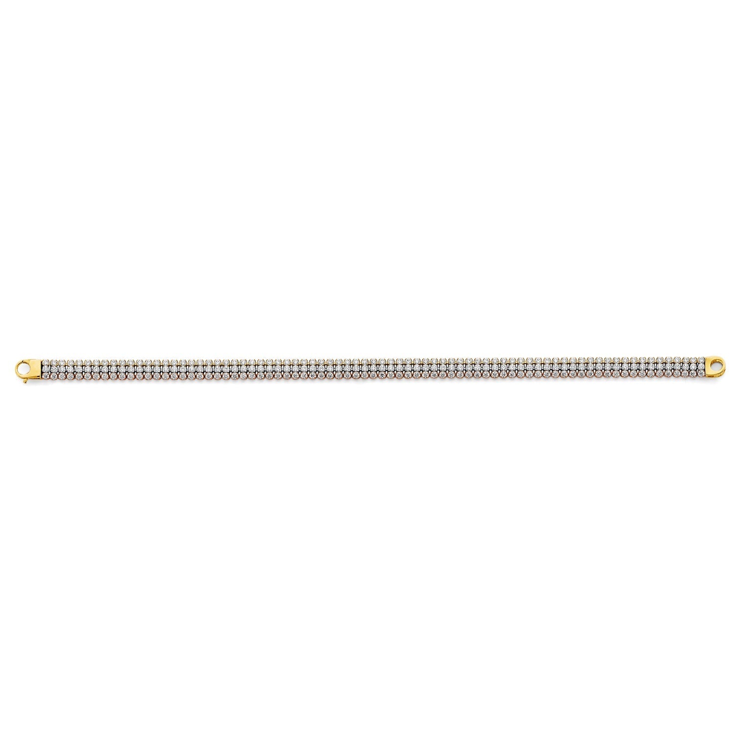 14K 3C 3 line Tennis Bracelet