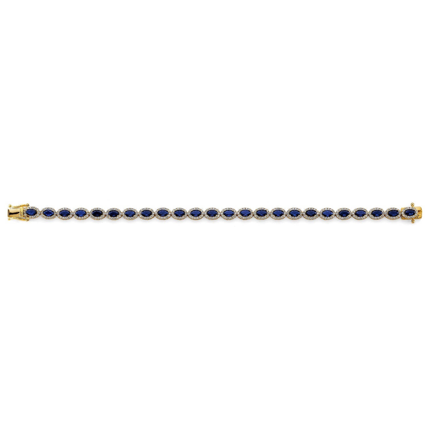 14KY CZ Blue Stone Bracelet
