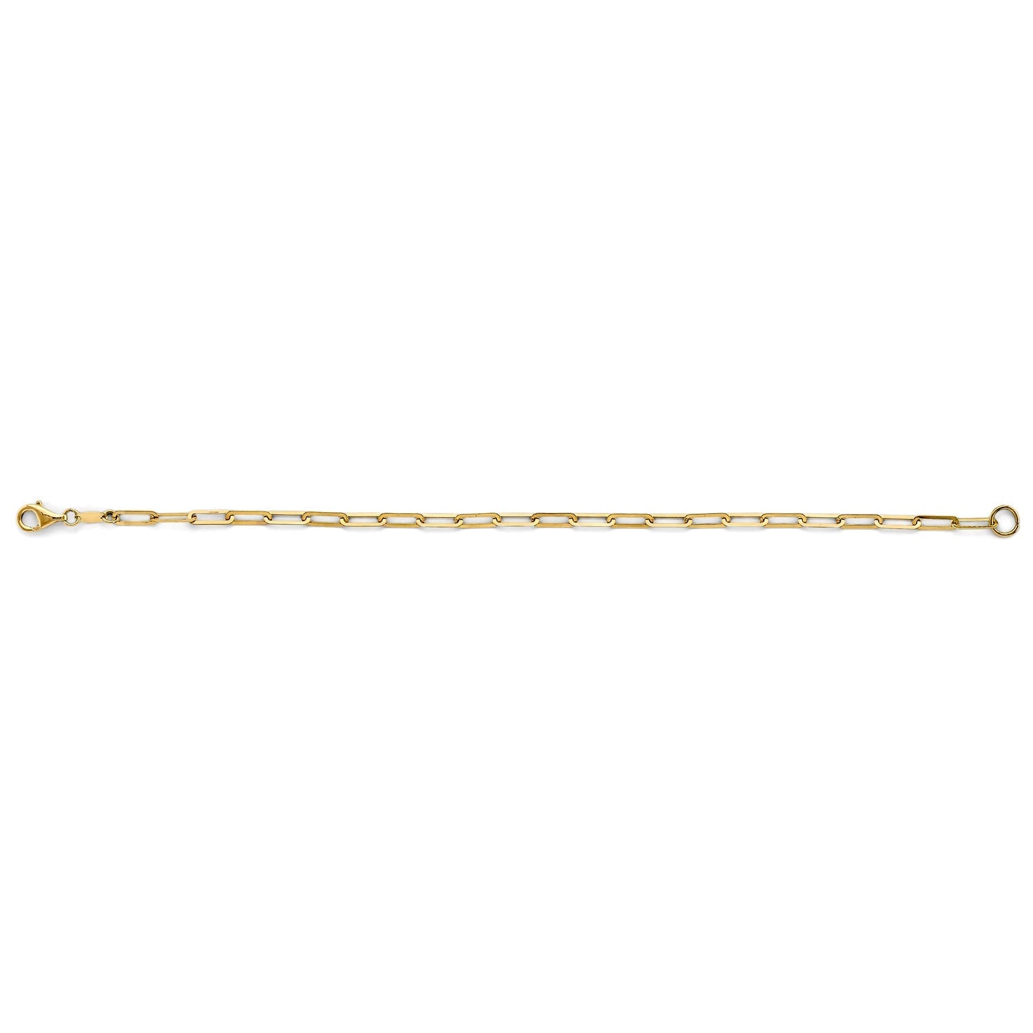 14KY Flat Paperclip Bracelet