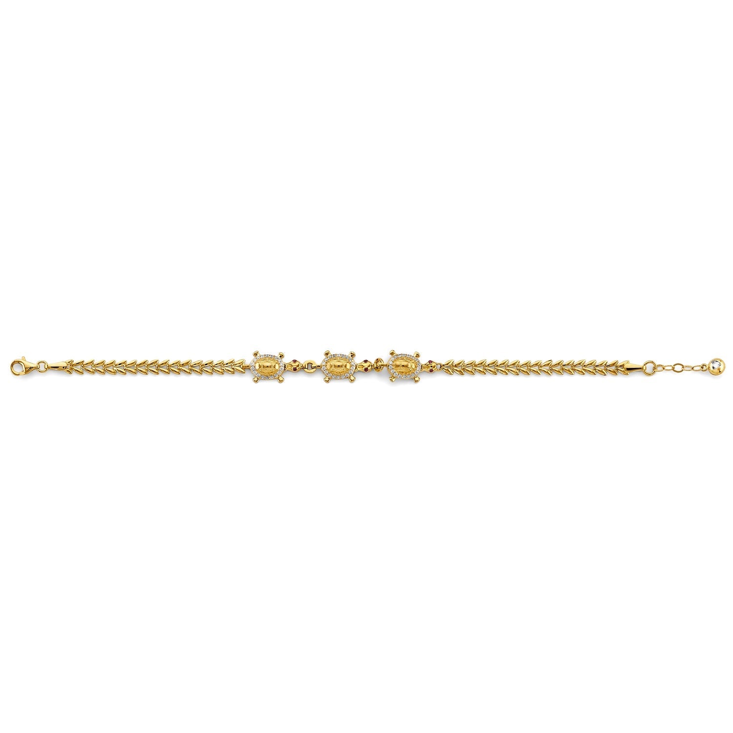 14KY CZ Turtle Bracelet