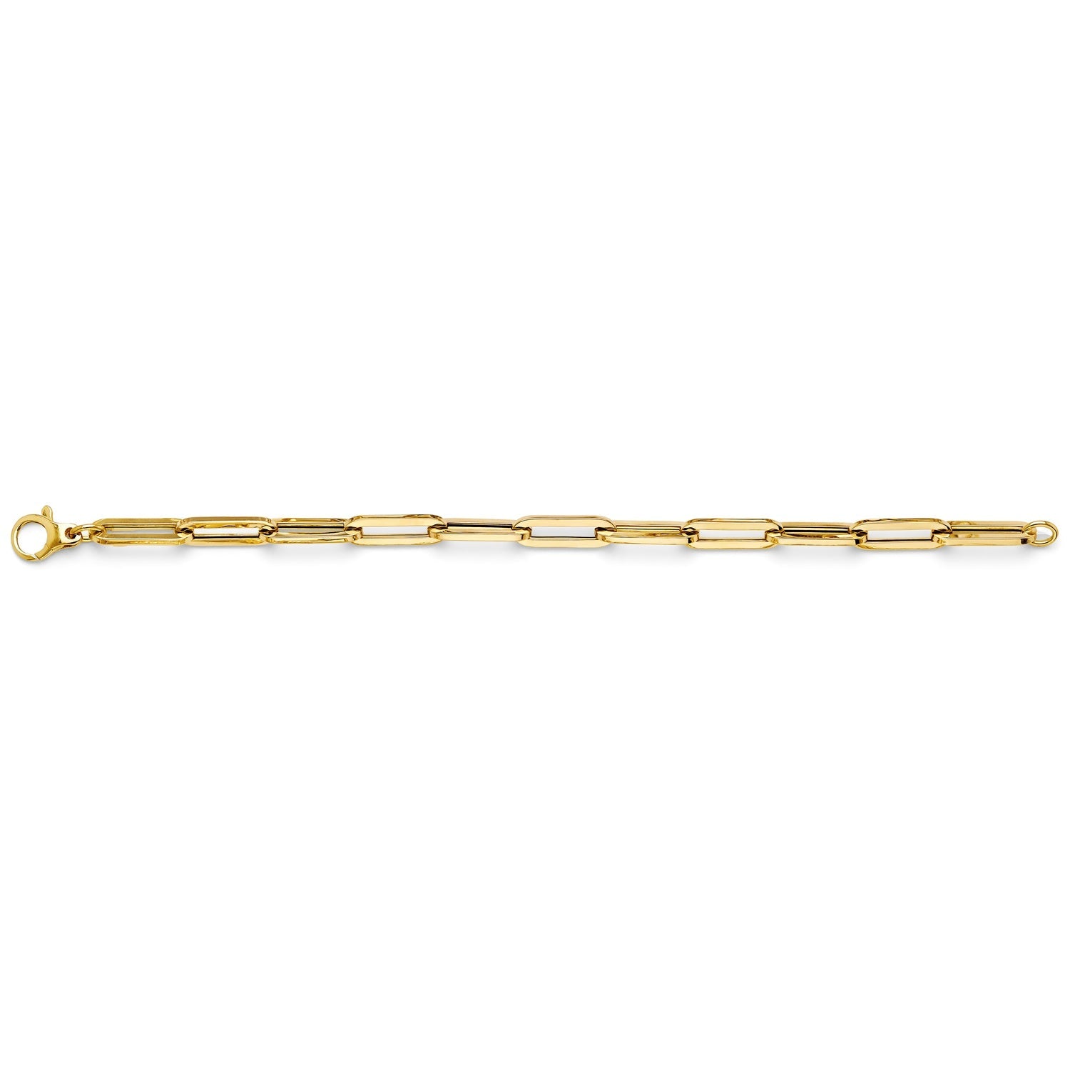 14KY Hollow Long PaperClip Bracelet