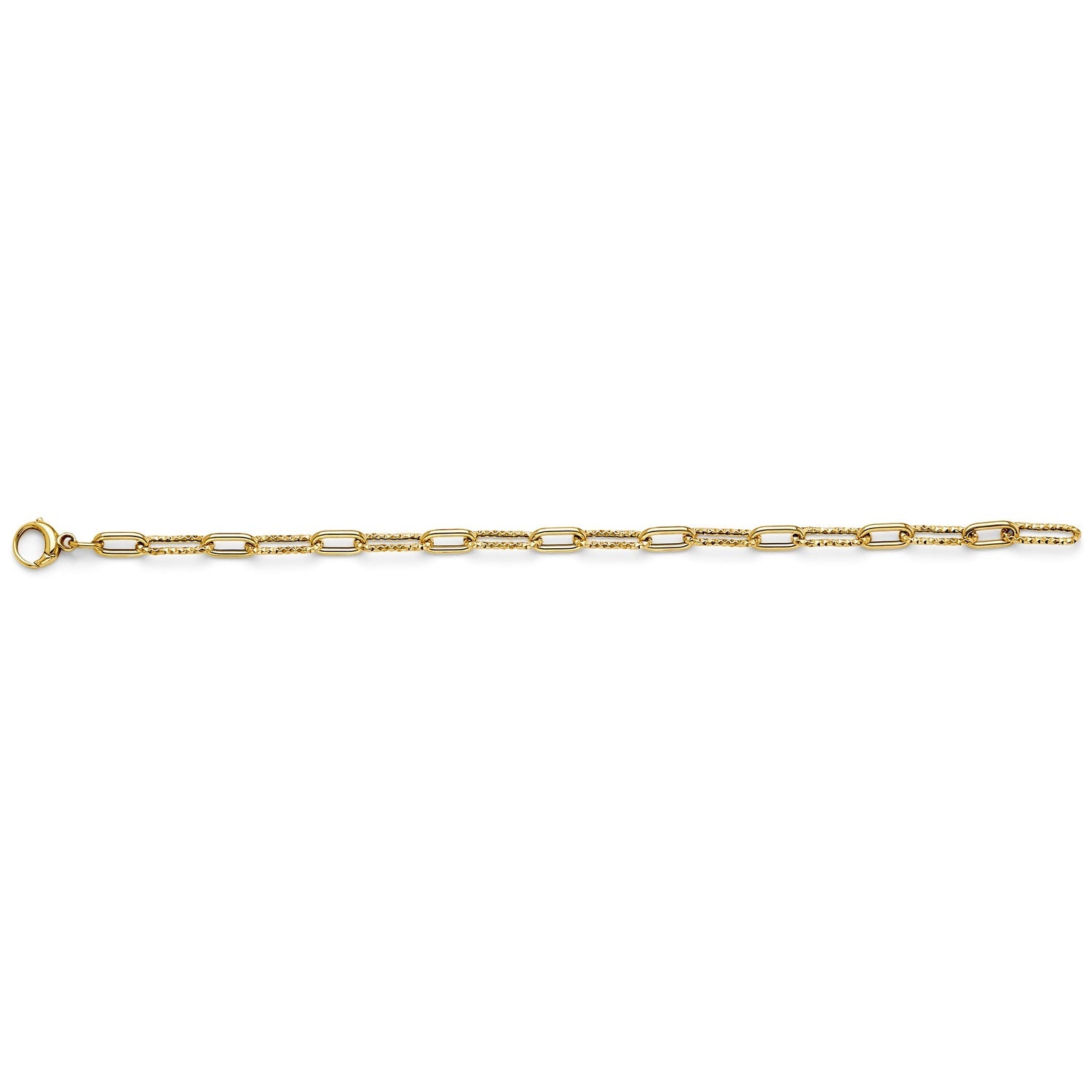14KY Hollow PaperClip 1+1 Bracelet