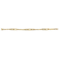 14KY Hollow PaperClip + Chain Bracelet