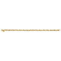 14KY Hollow Flat Tube Oval Rolo Bracelet